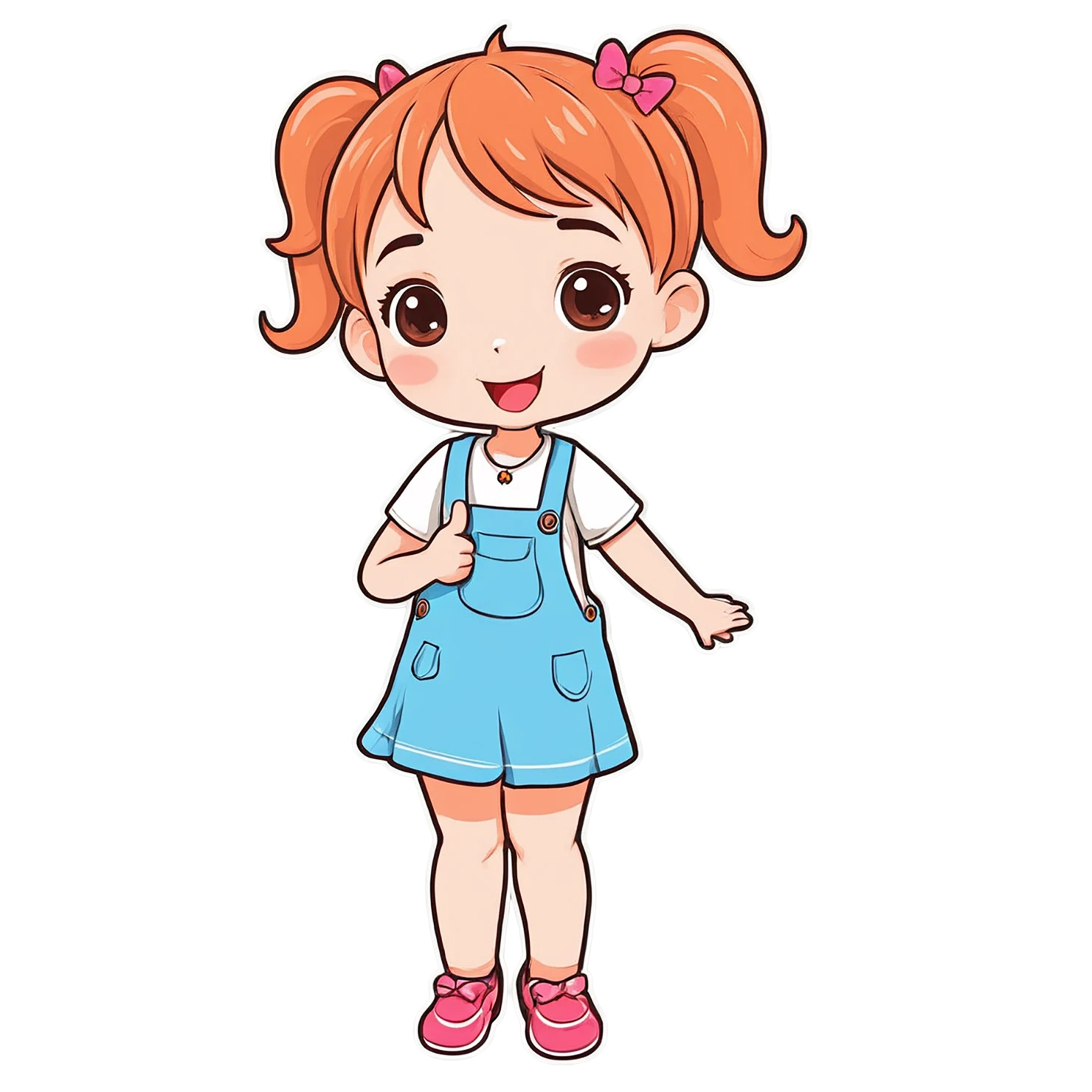Girl cute sticker isolated on transparent background #17547
