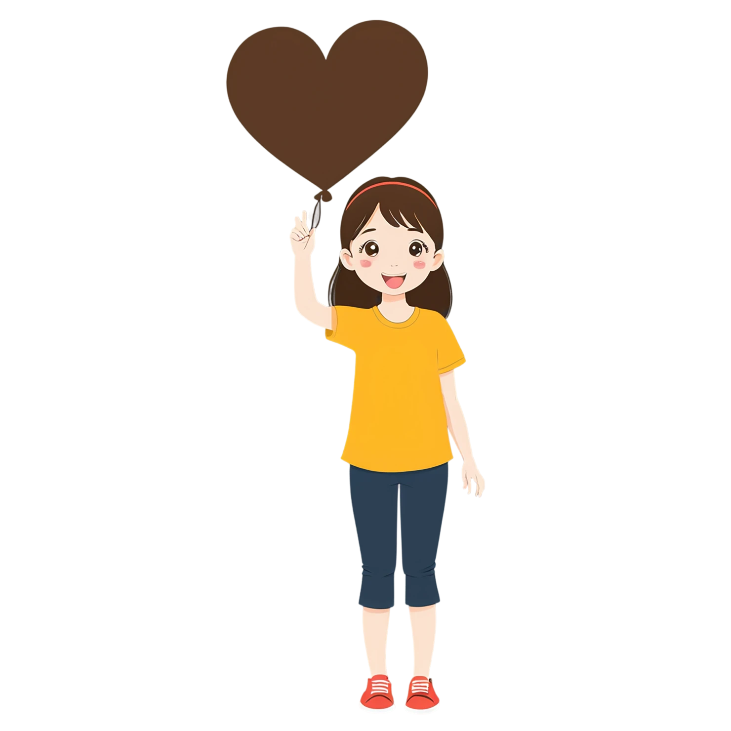 Girl cute sticker isolated on transparent background #17548