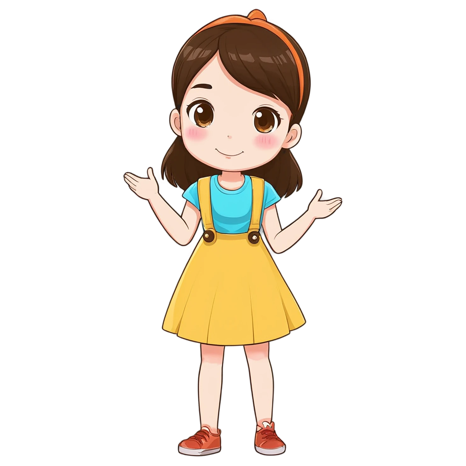 Girl cute sticker isolated on transparent background #17549