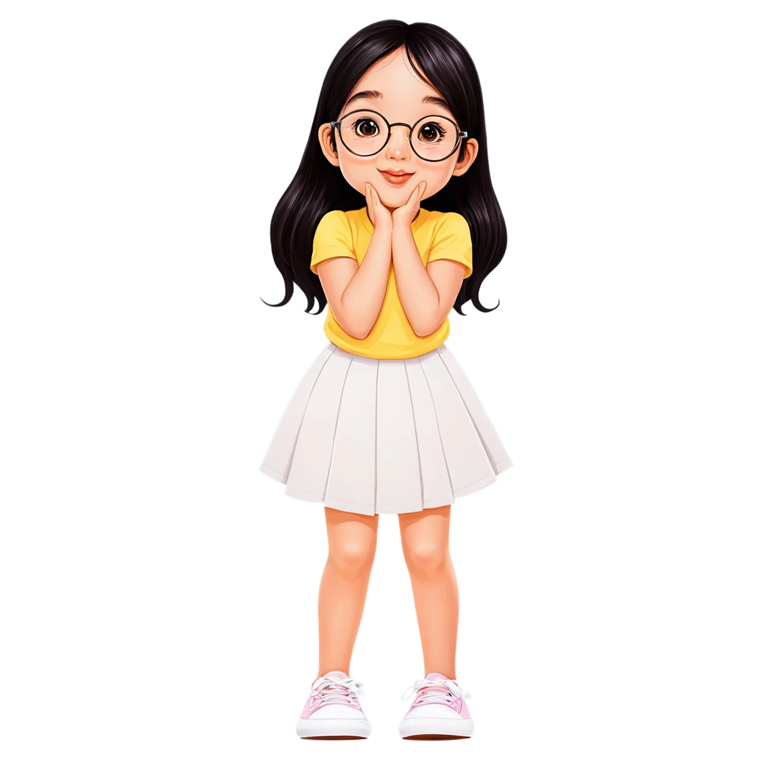 Girl cute sticker isolated on transparent background #17550