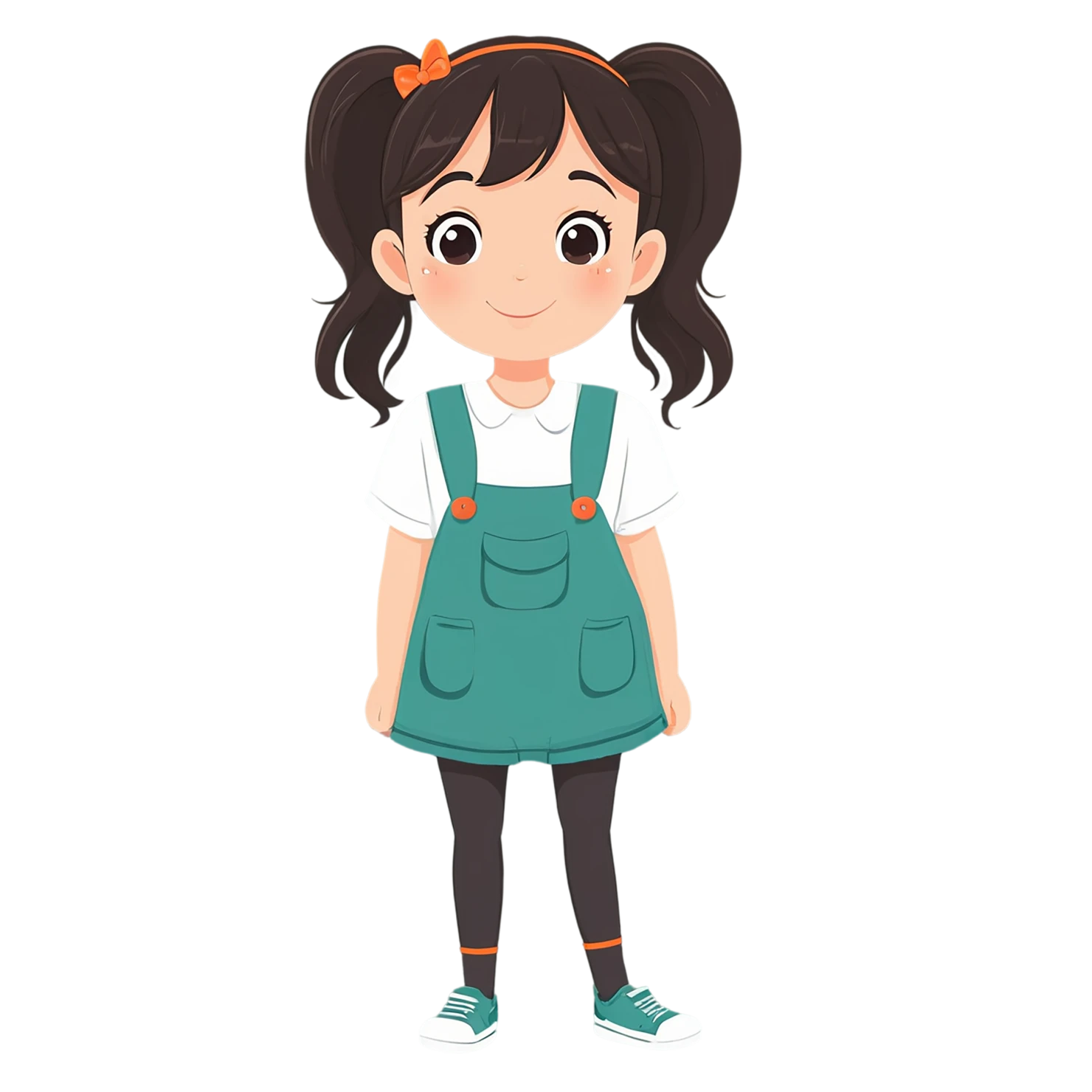 Girl cute sticker isolated on transparent background #17551