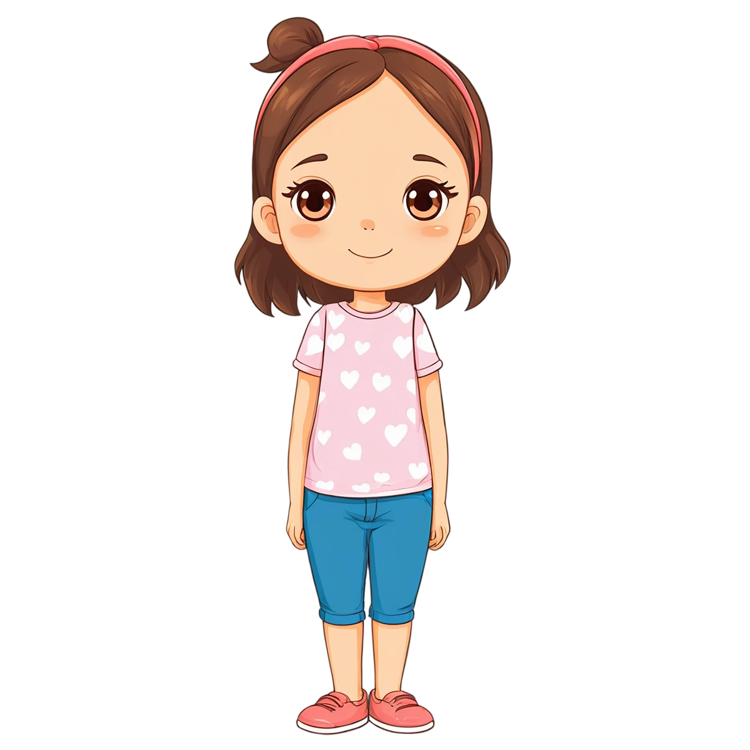 Girl cute sticker isolated on transparent background #17552