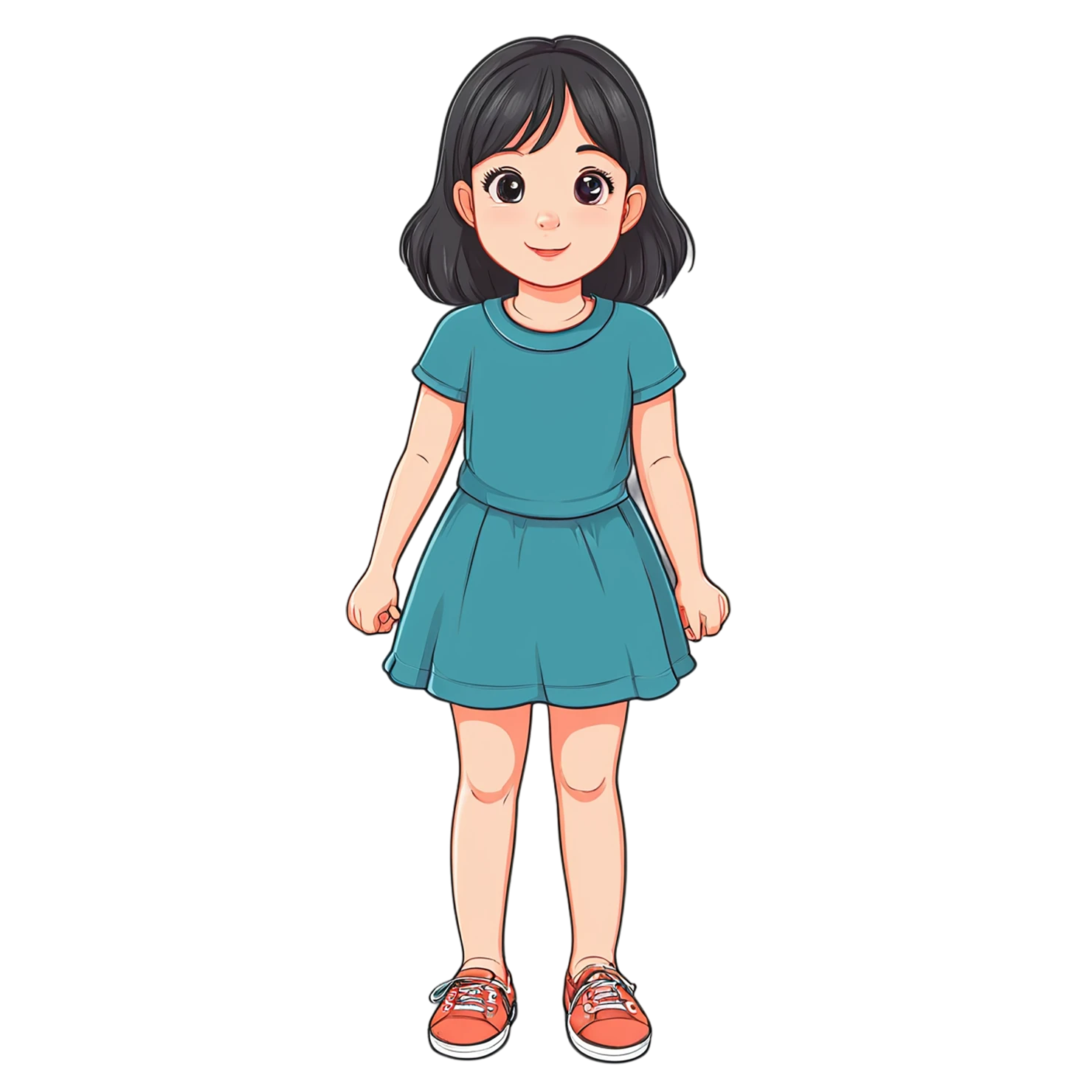 Girl cute sticker isolated on transparent background #17553