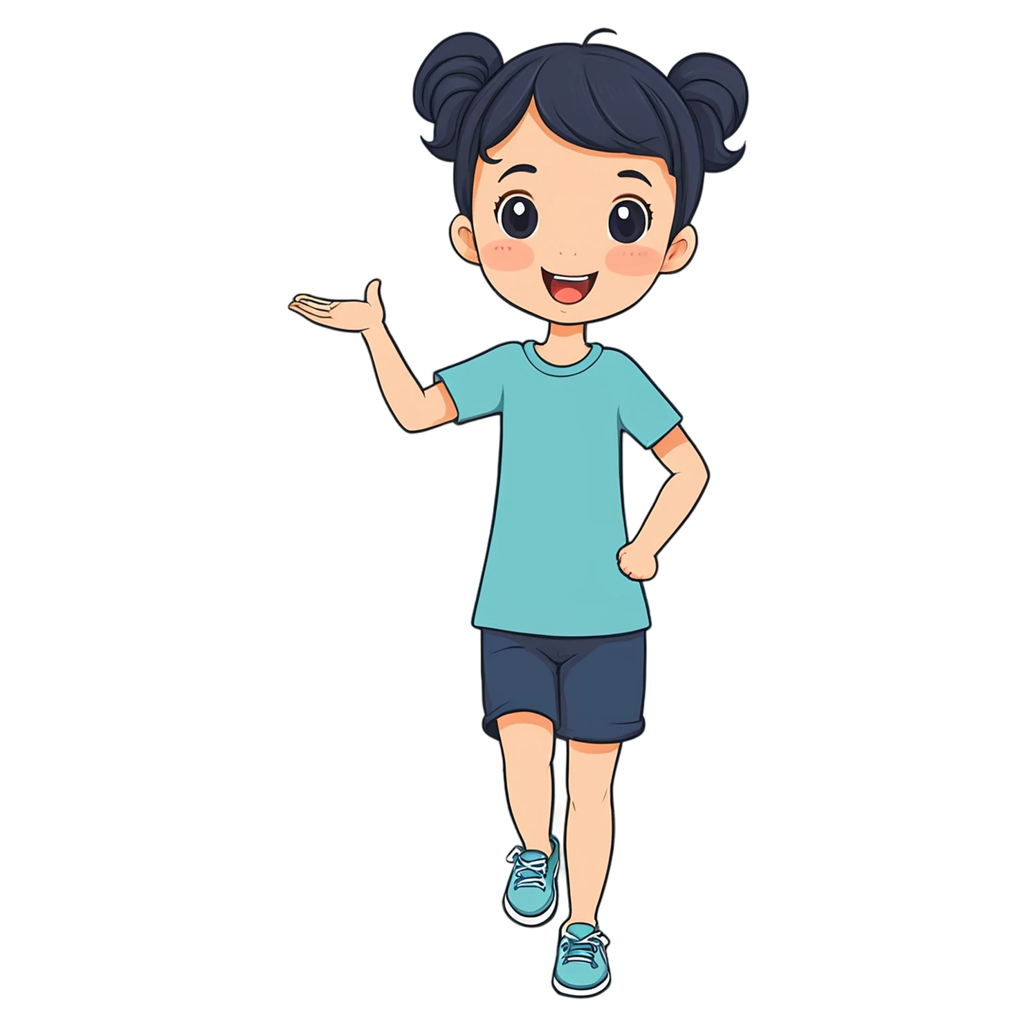 Girl cute sticker isolated on transparent background #17554