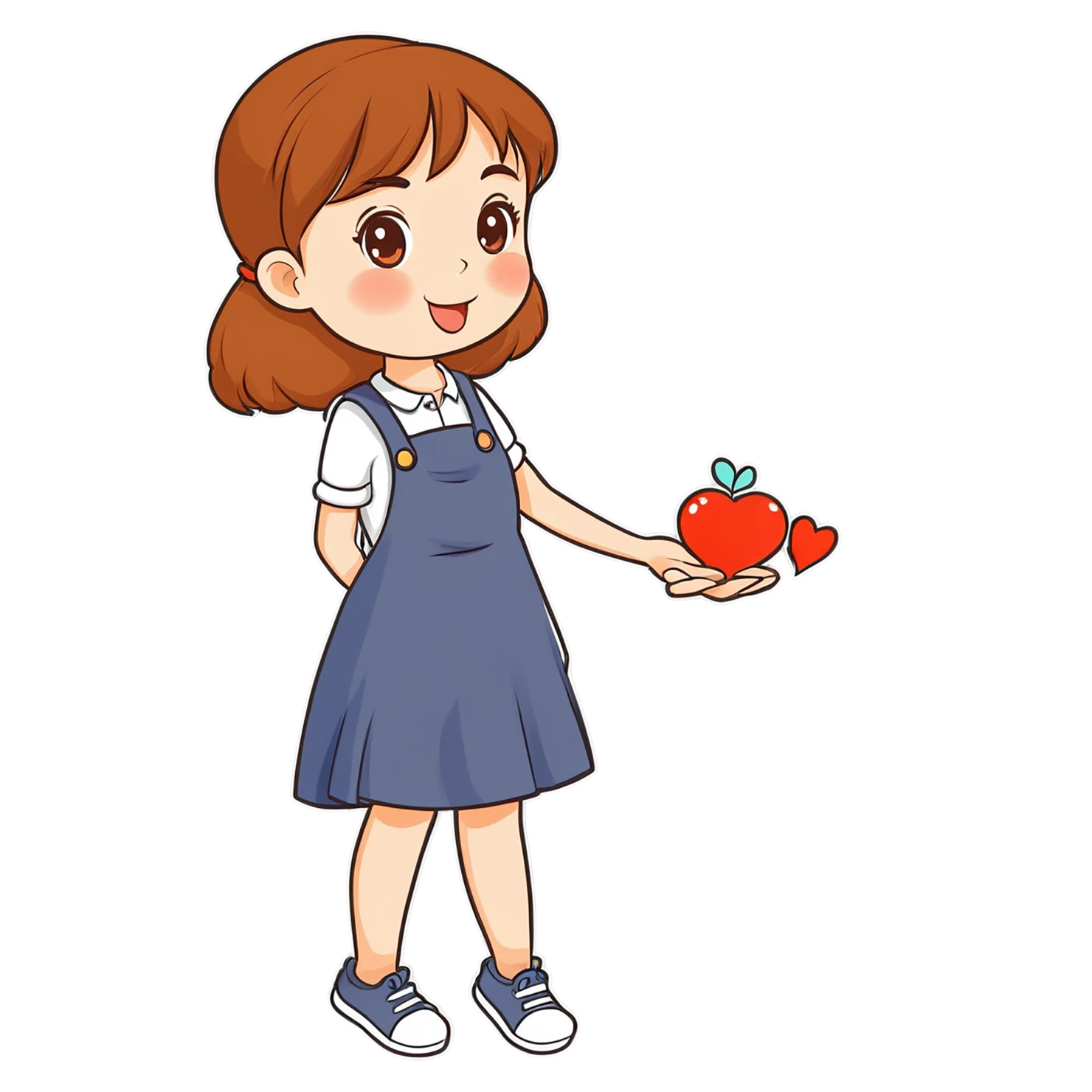 Girl cute sticker isolated on transparent background #17555