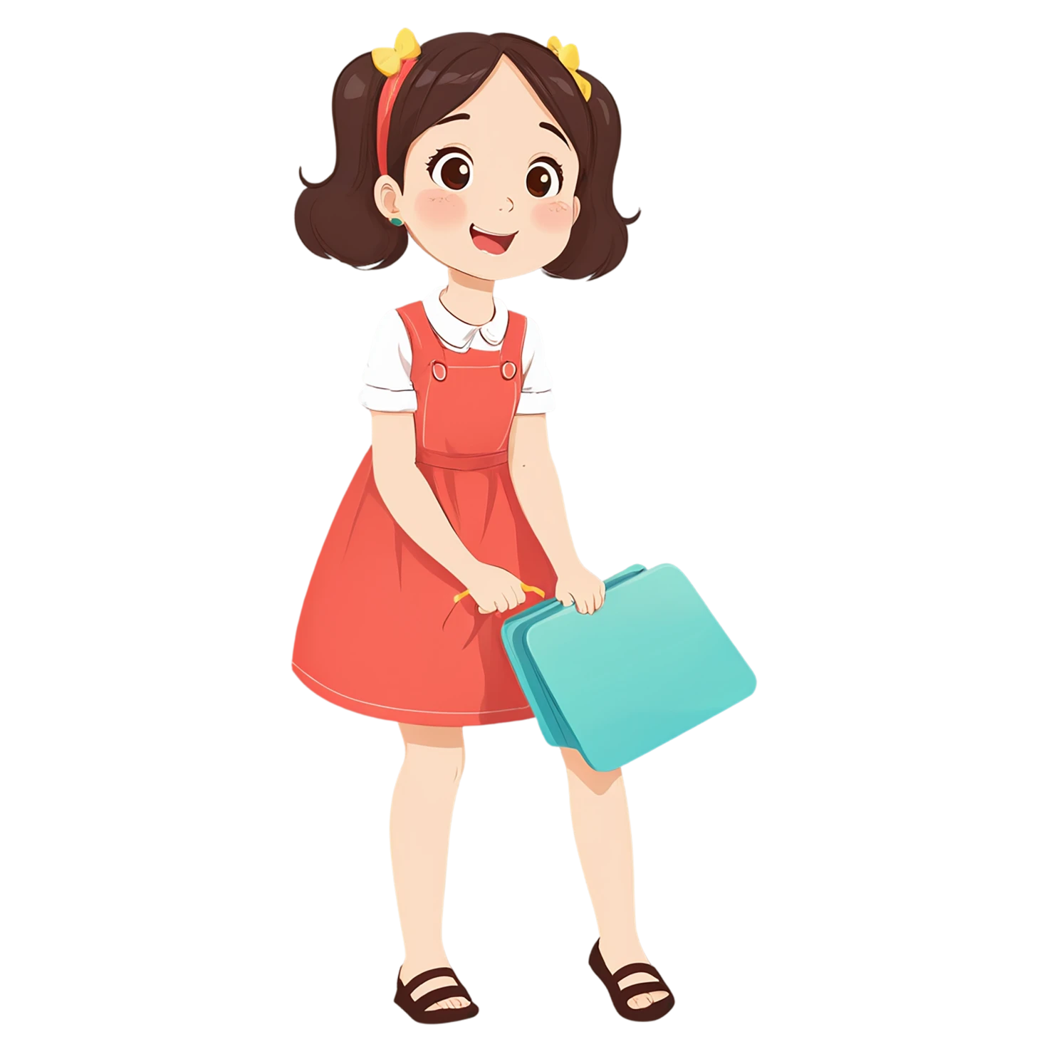 Girl cute sticker isolated on transparent background #17557