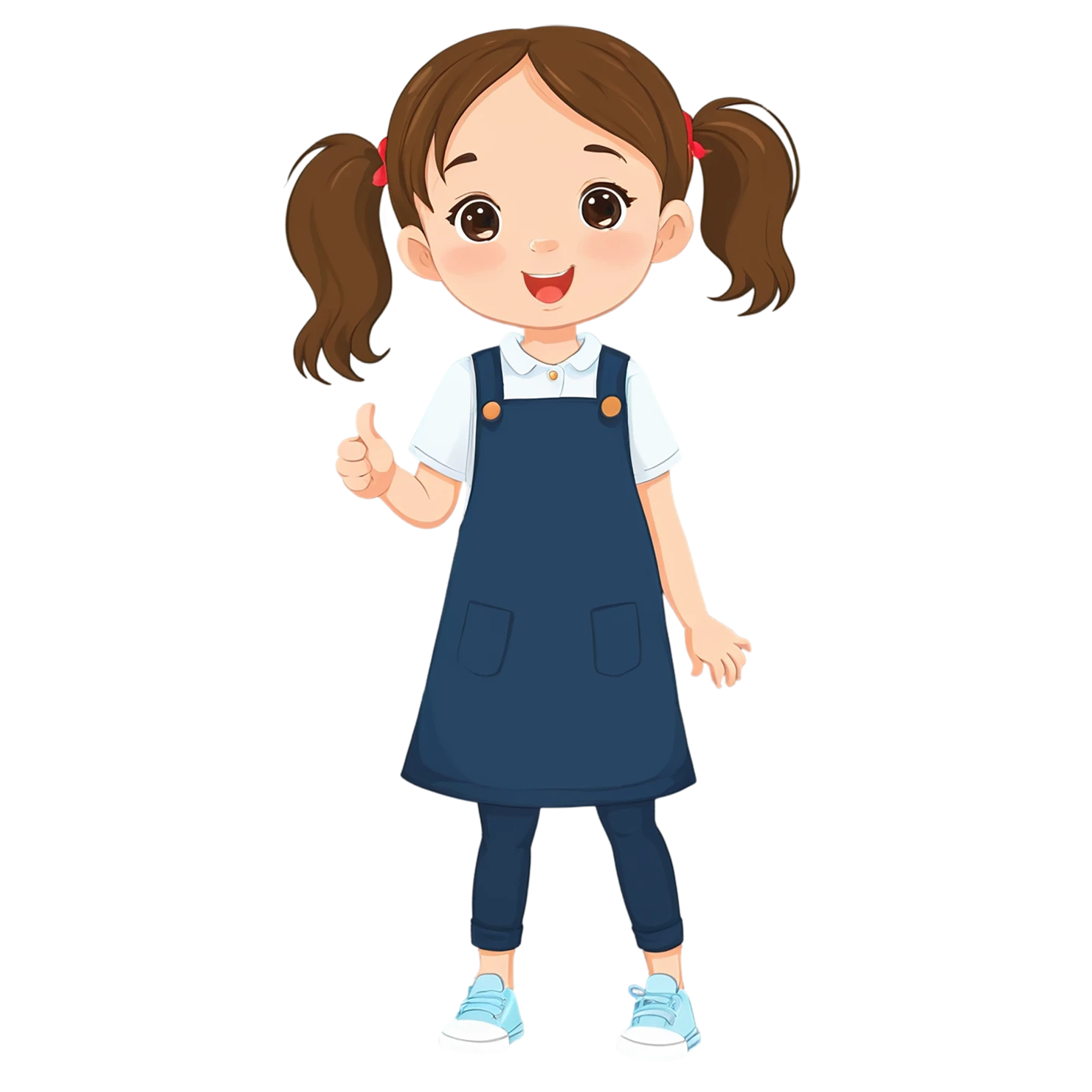 Girl cute sticker isolated on transparent background #17558