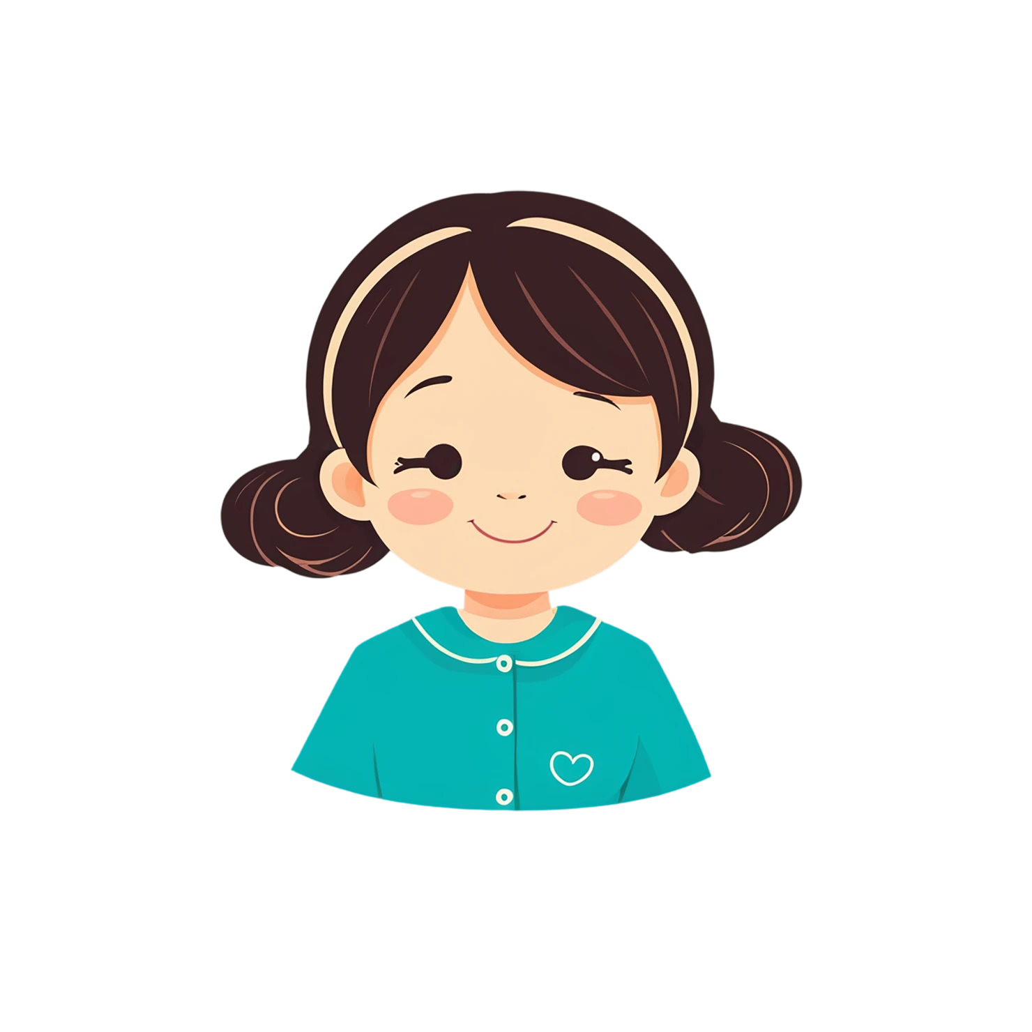 Girl cute sticker isolated on transparent background #17560