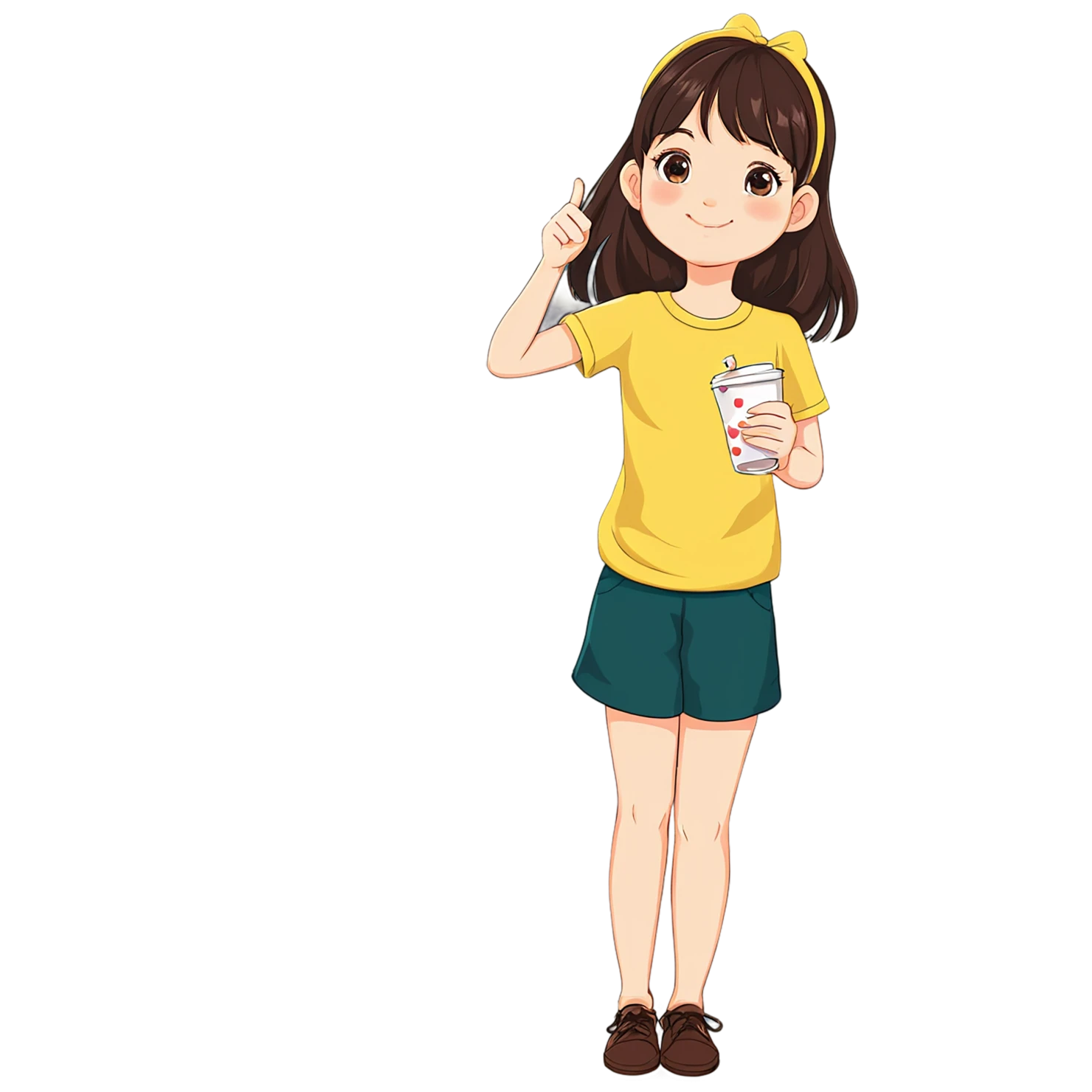 Girl cute sticker isolated on transparent background #17563