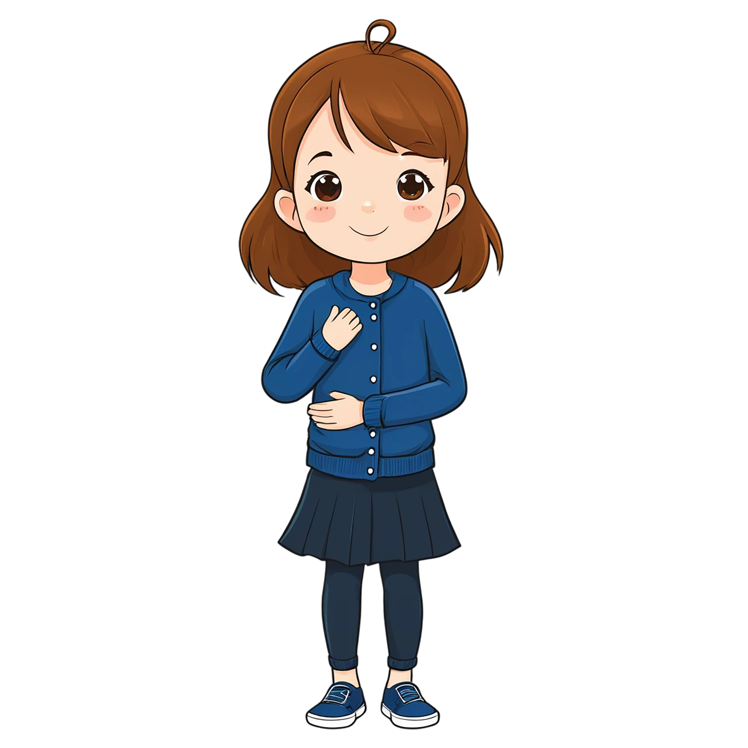 Girl cute sticker isolated on transparent background #17564