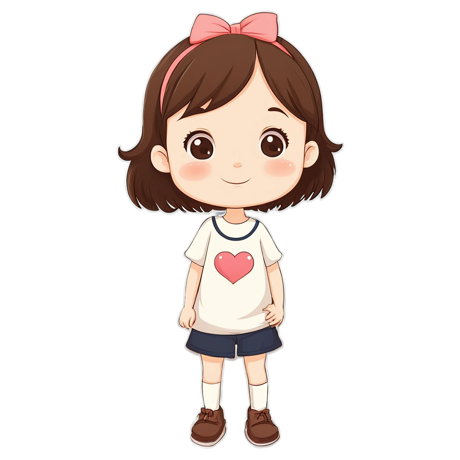 Girl cute sticker isolated on transparent background #17565
