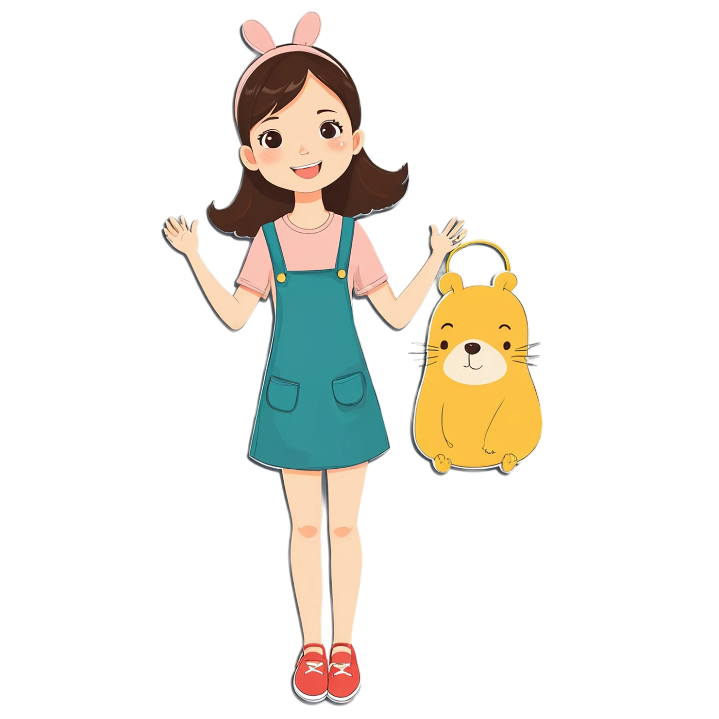 Girl cute sticker isolated on transparent background #17566