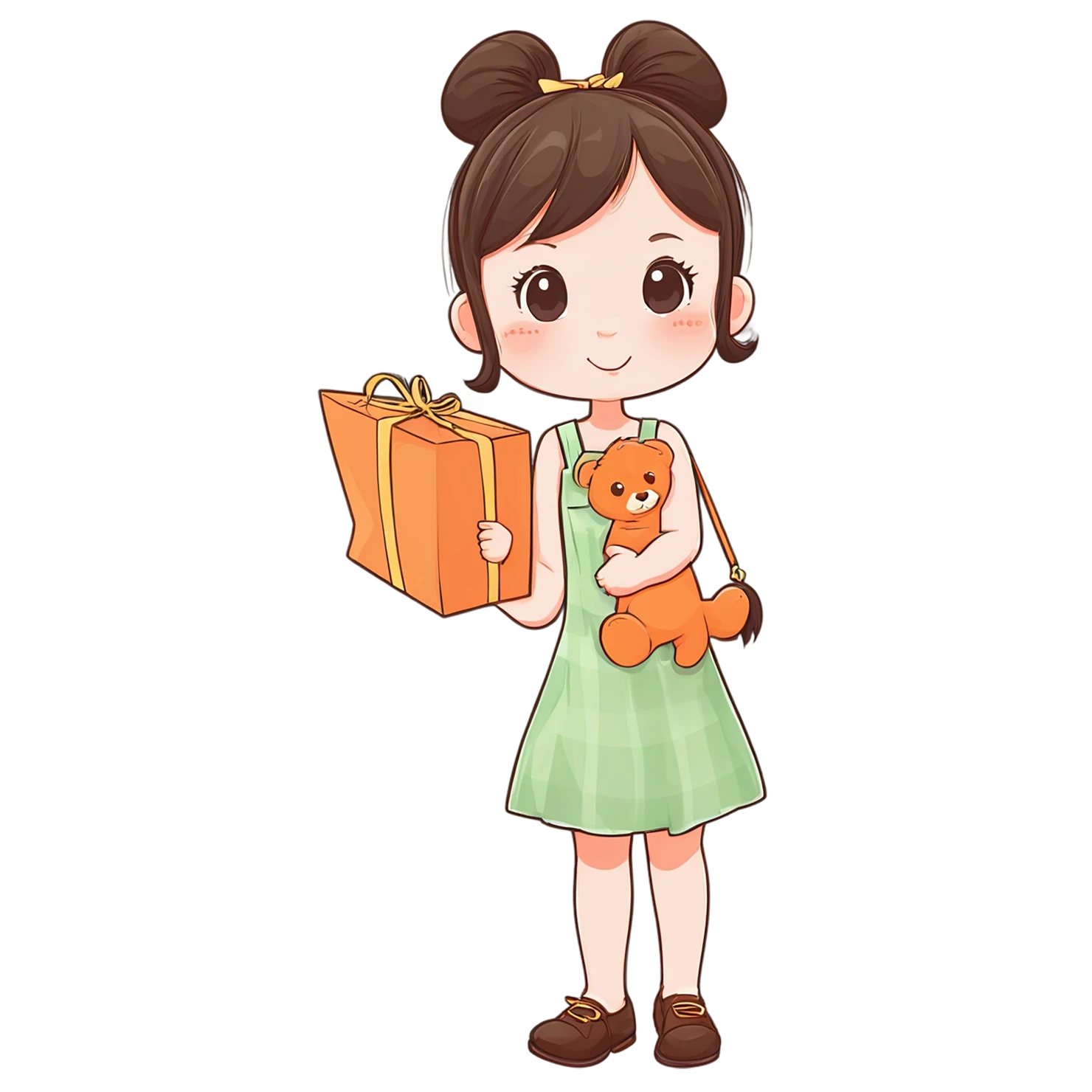 Girl cute sticker isolated on transparent background #17567