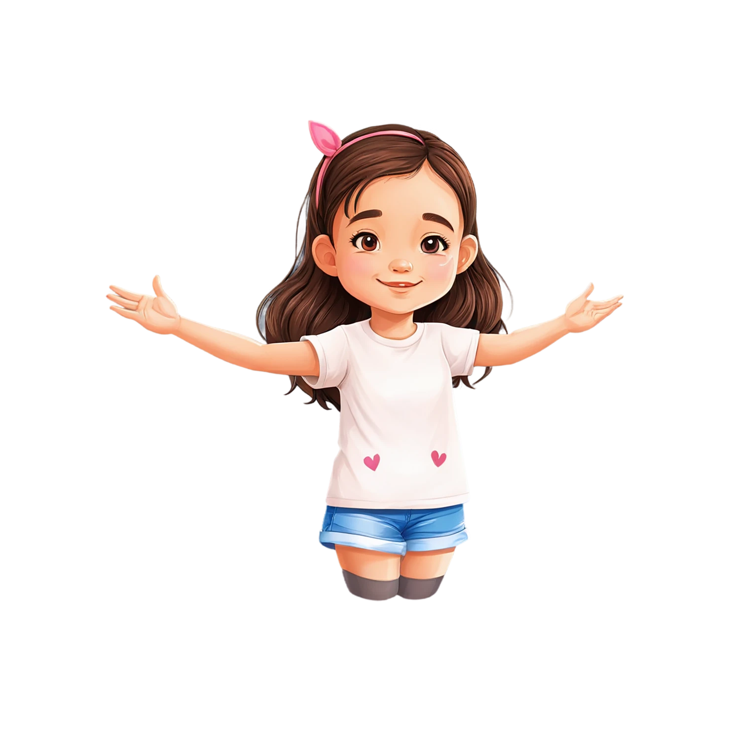 Girl cute sticker isolated on transparent background #17571