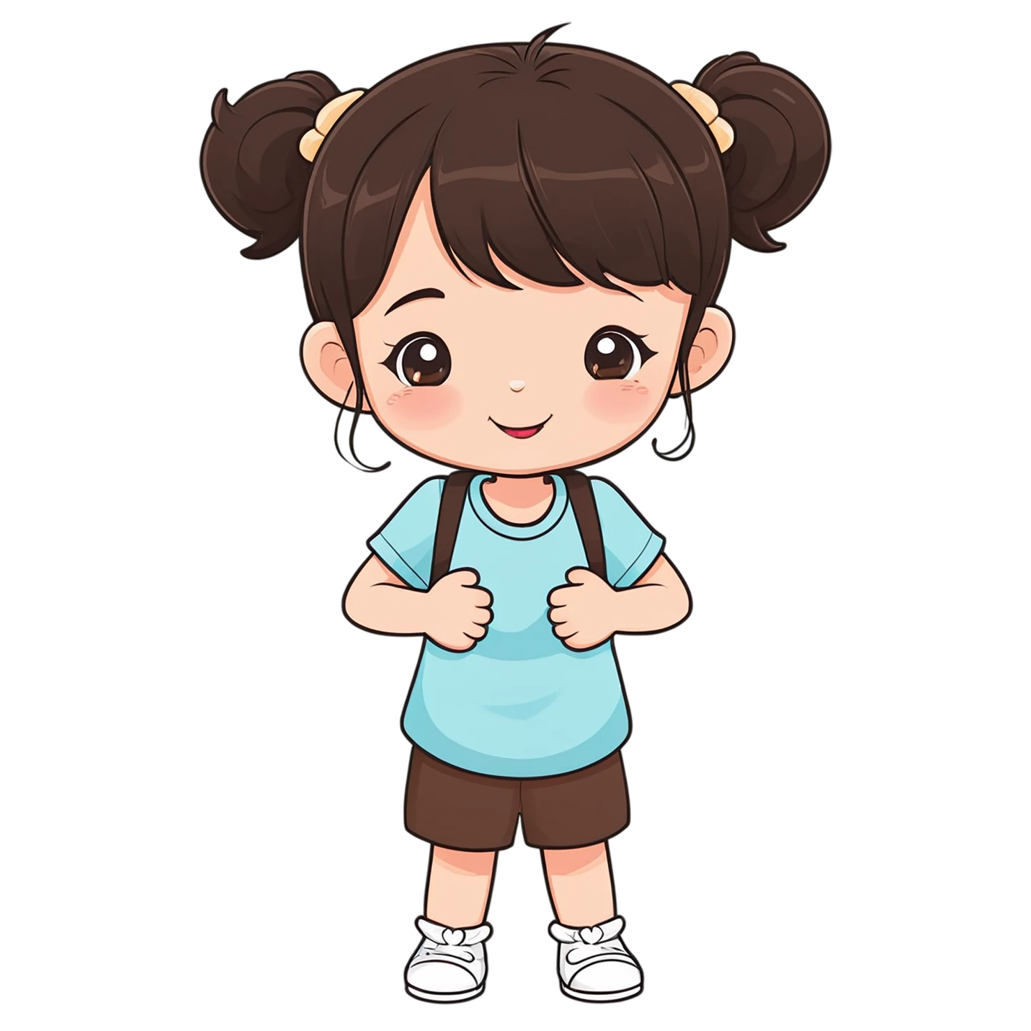 Girl cute sticker isolated on transparent background #17572