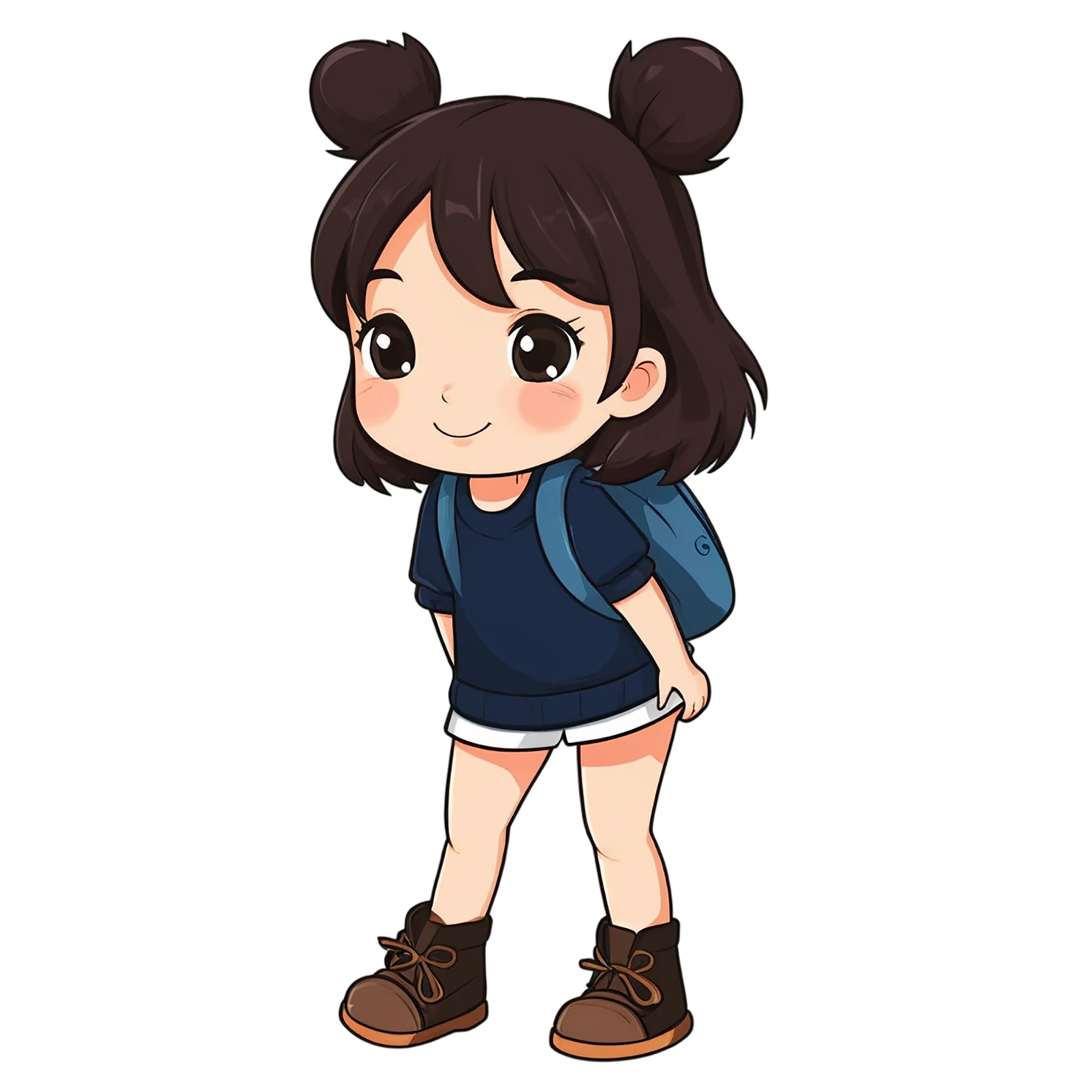Girl cute sticker isolated on transparent background #17573