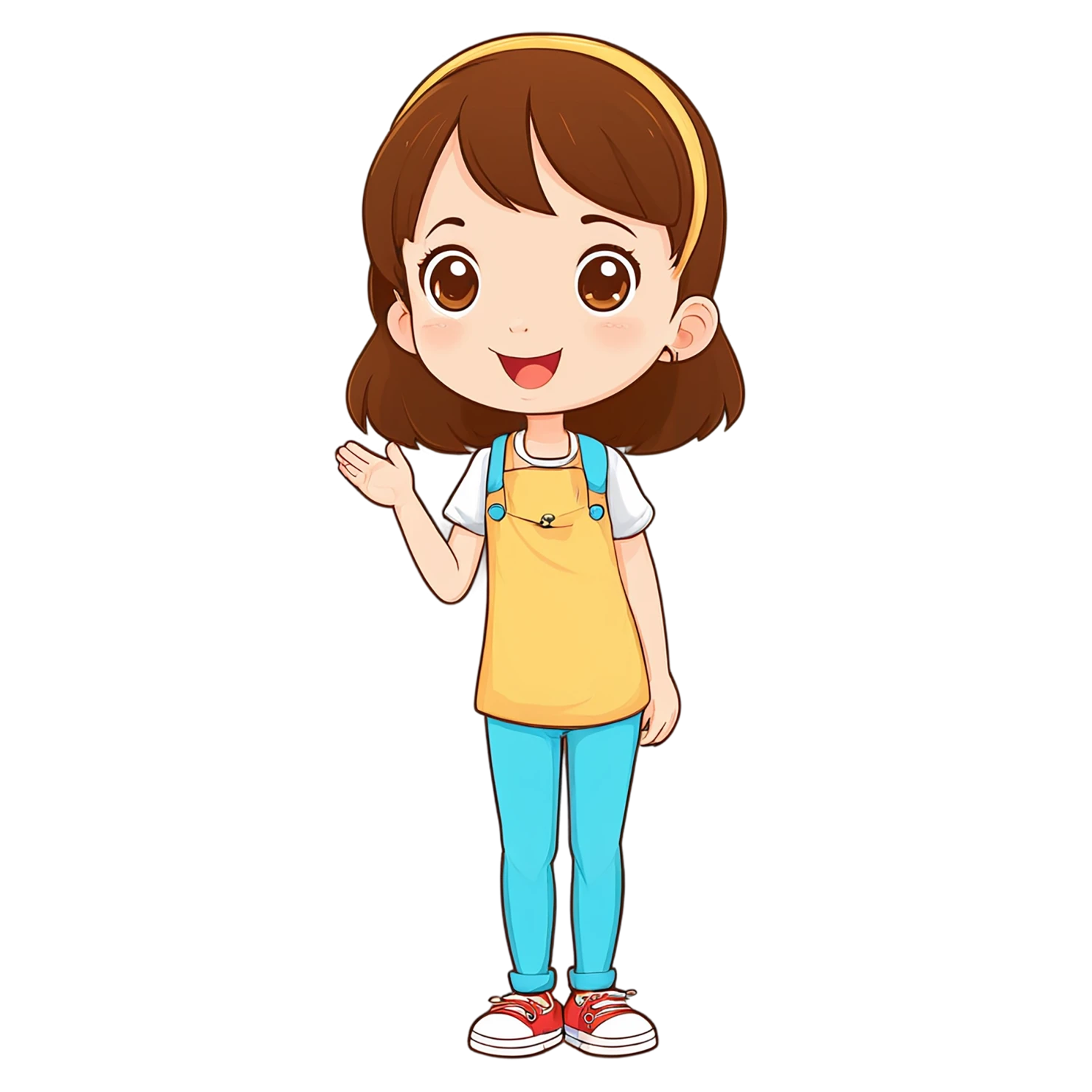Girl cute sticker isolated on transparent background #17575