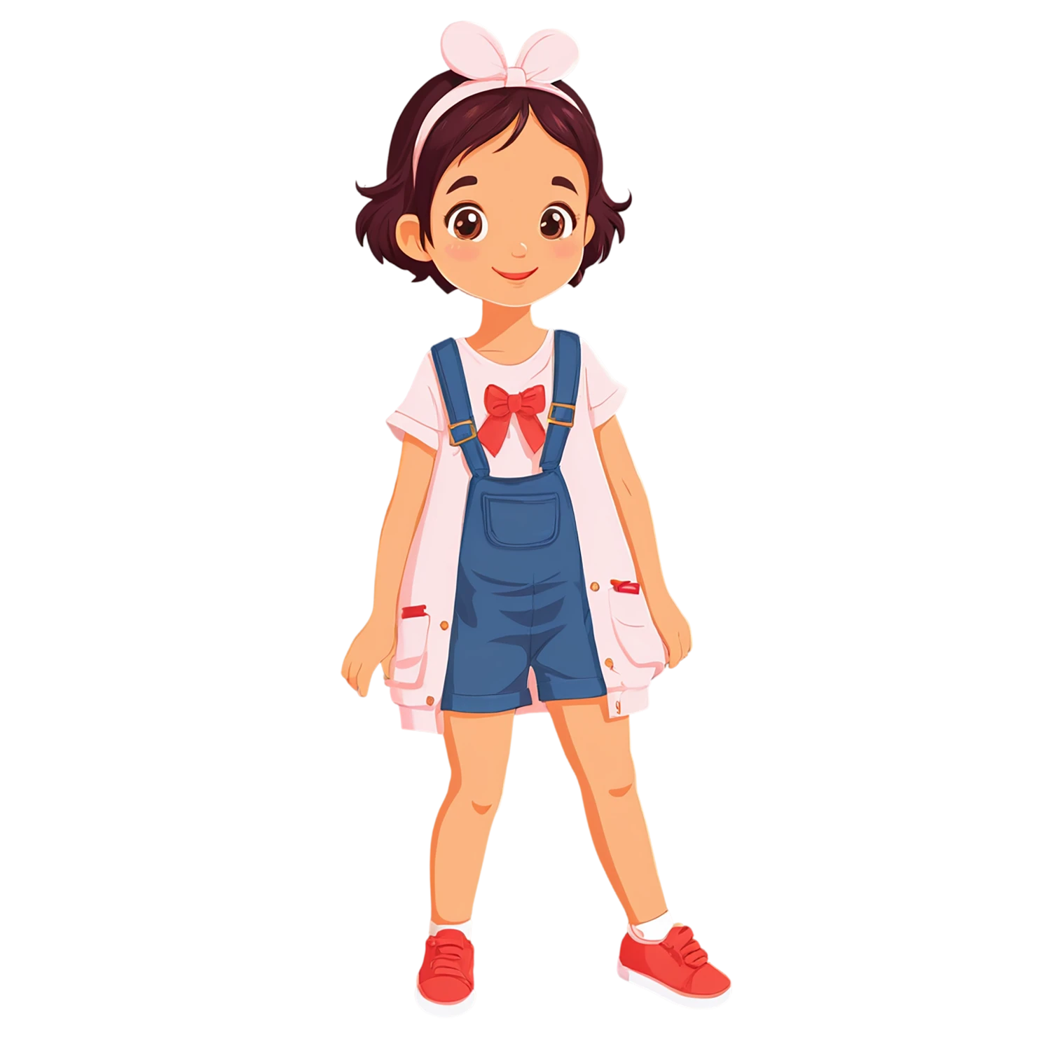 Girl cute sticker isolated on transparent background #17576
