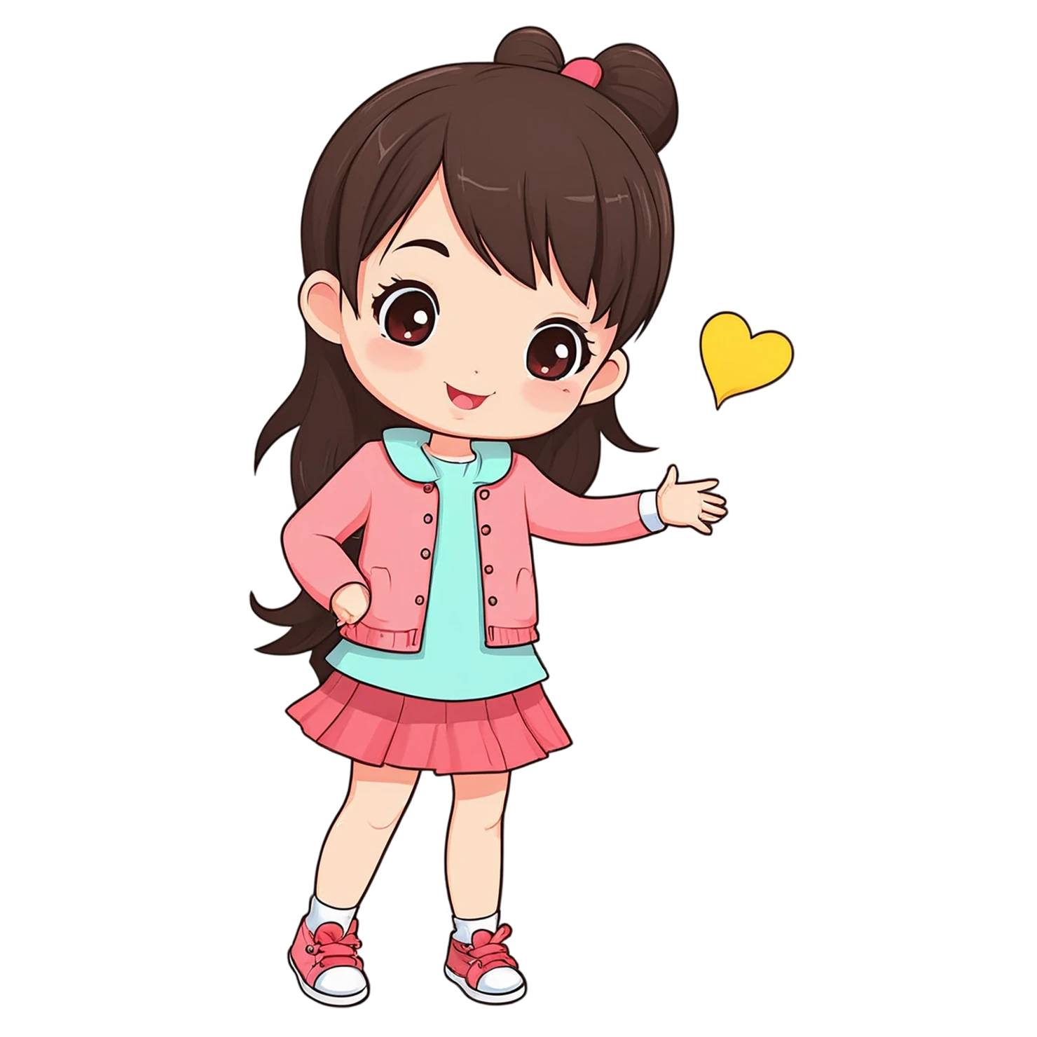 Girl cute sticker isolated on transparent background #17577