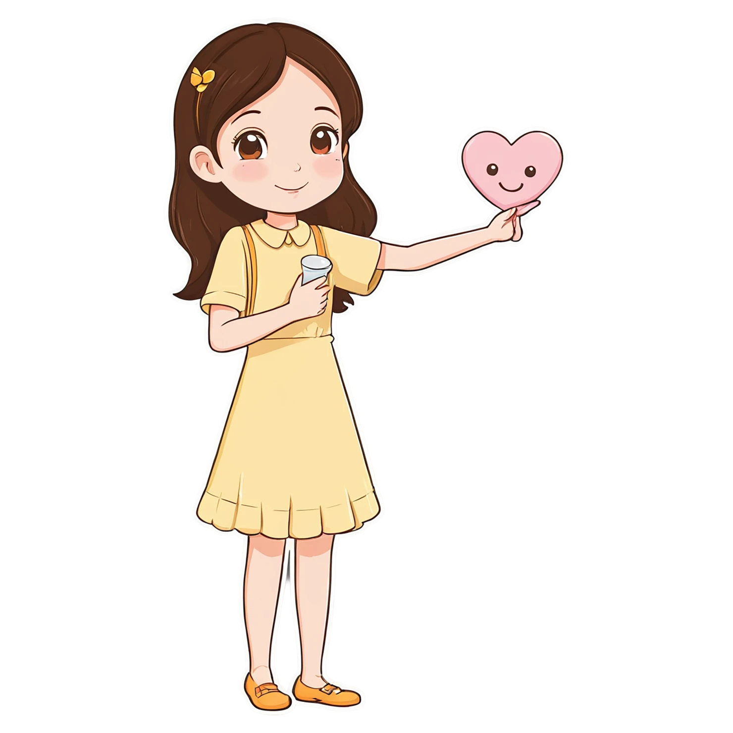 Girl cute sticker isolated on transparent background #17578