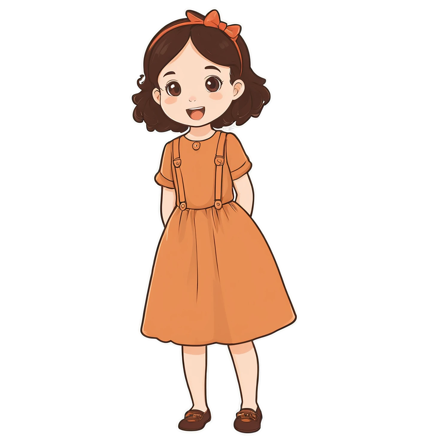 Girl cute sticker isolated on transparent background #17579