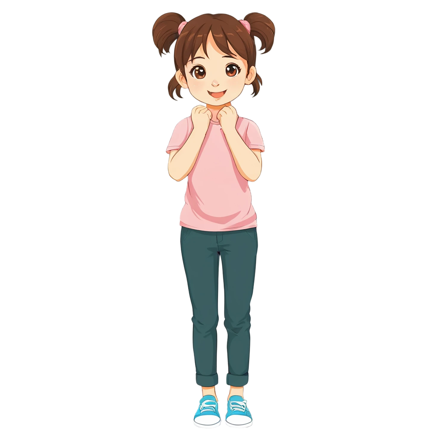 Girl cute sticker isolated on transparent background #17580