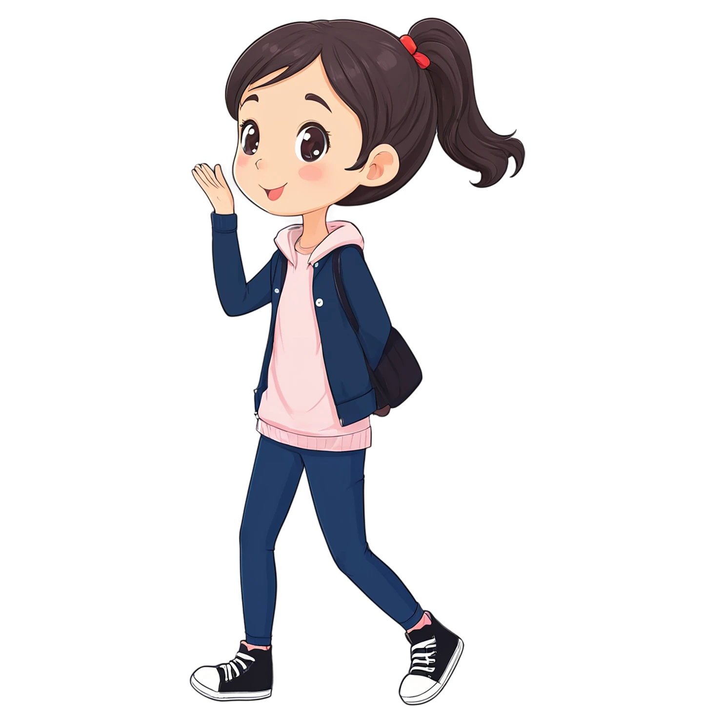 Girl cute sticker isolated on transparent background #17582