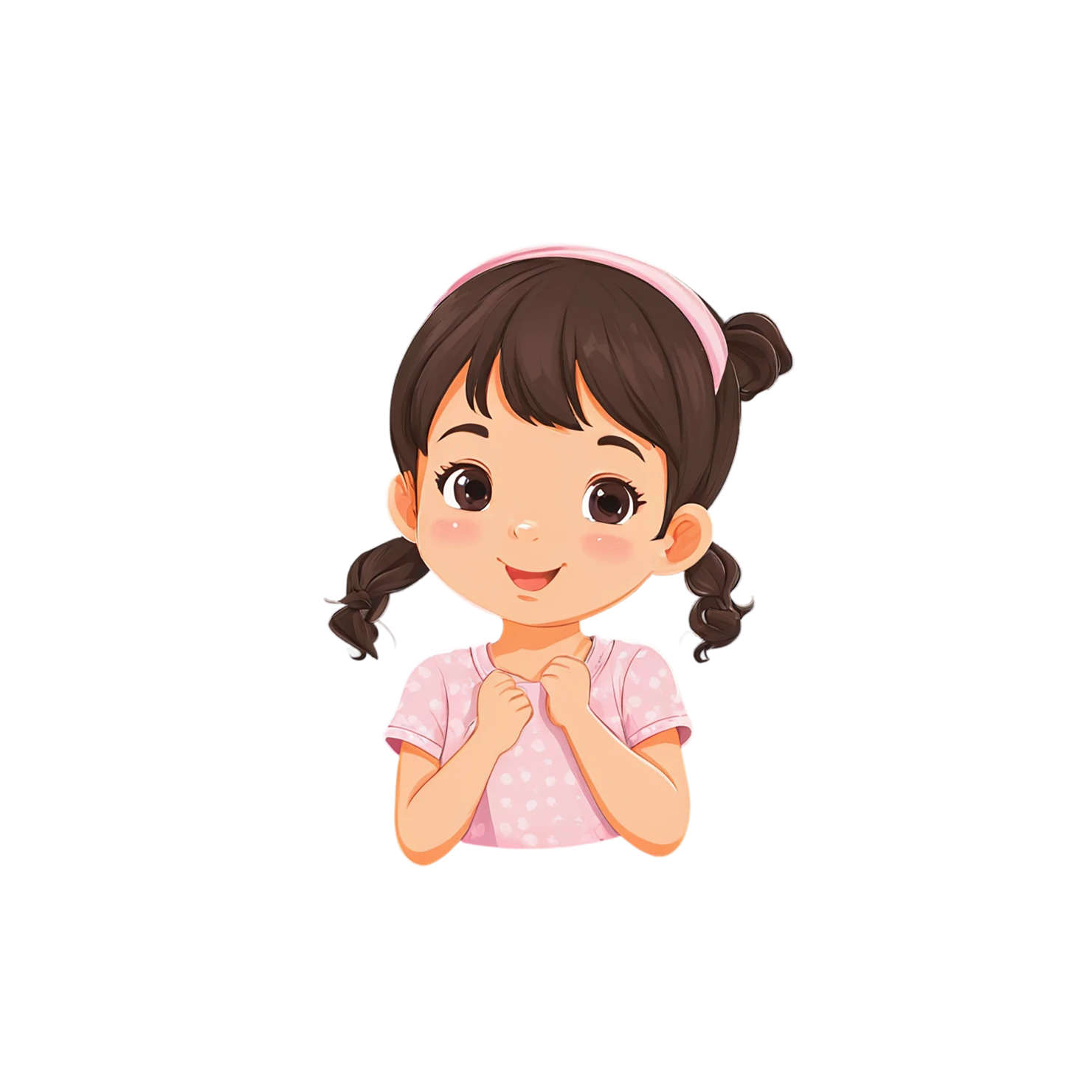 Girl cute sticker isolated on transparent background #17584