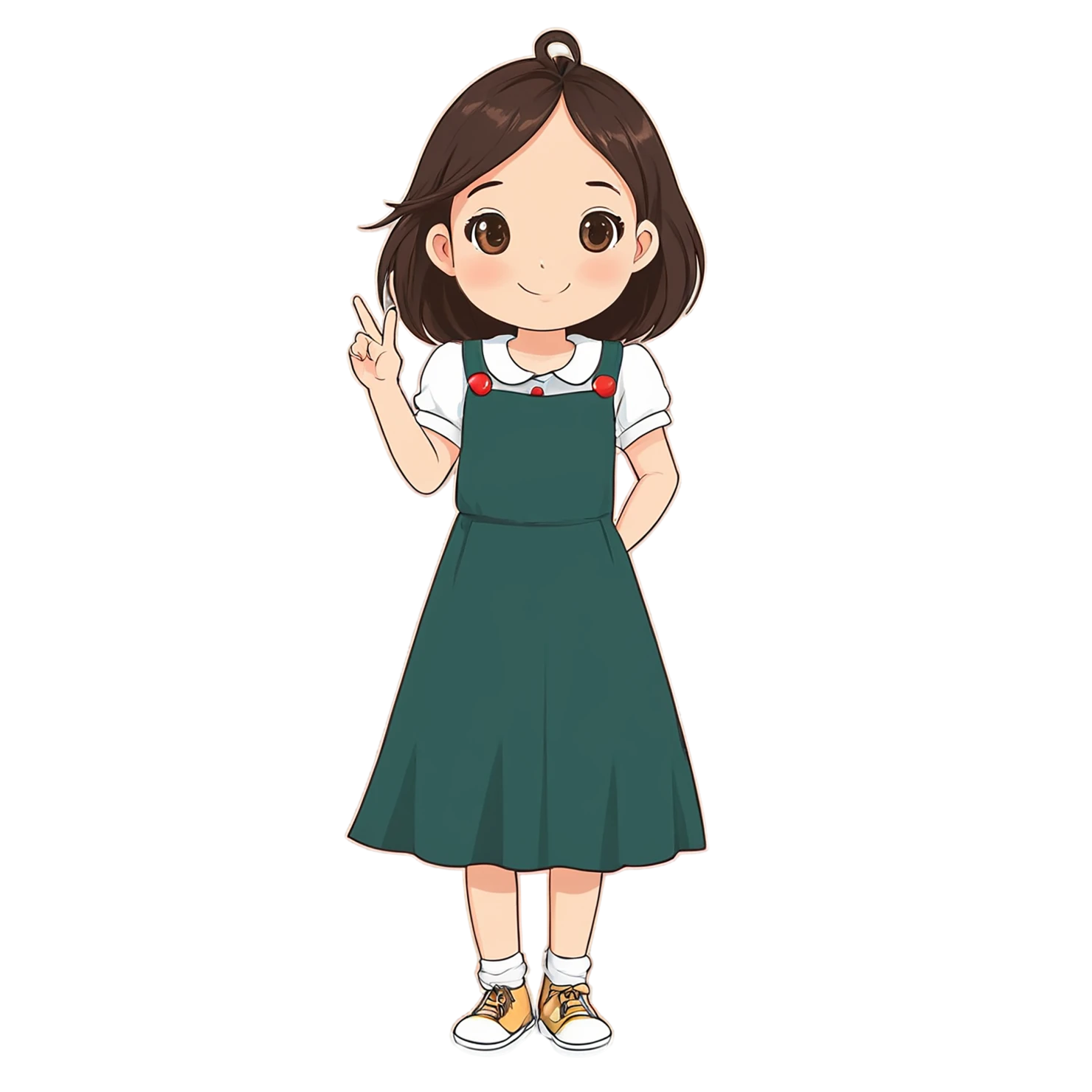 Girl cute sticker isolated on transparent background #17585