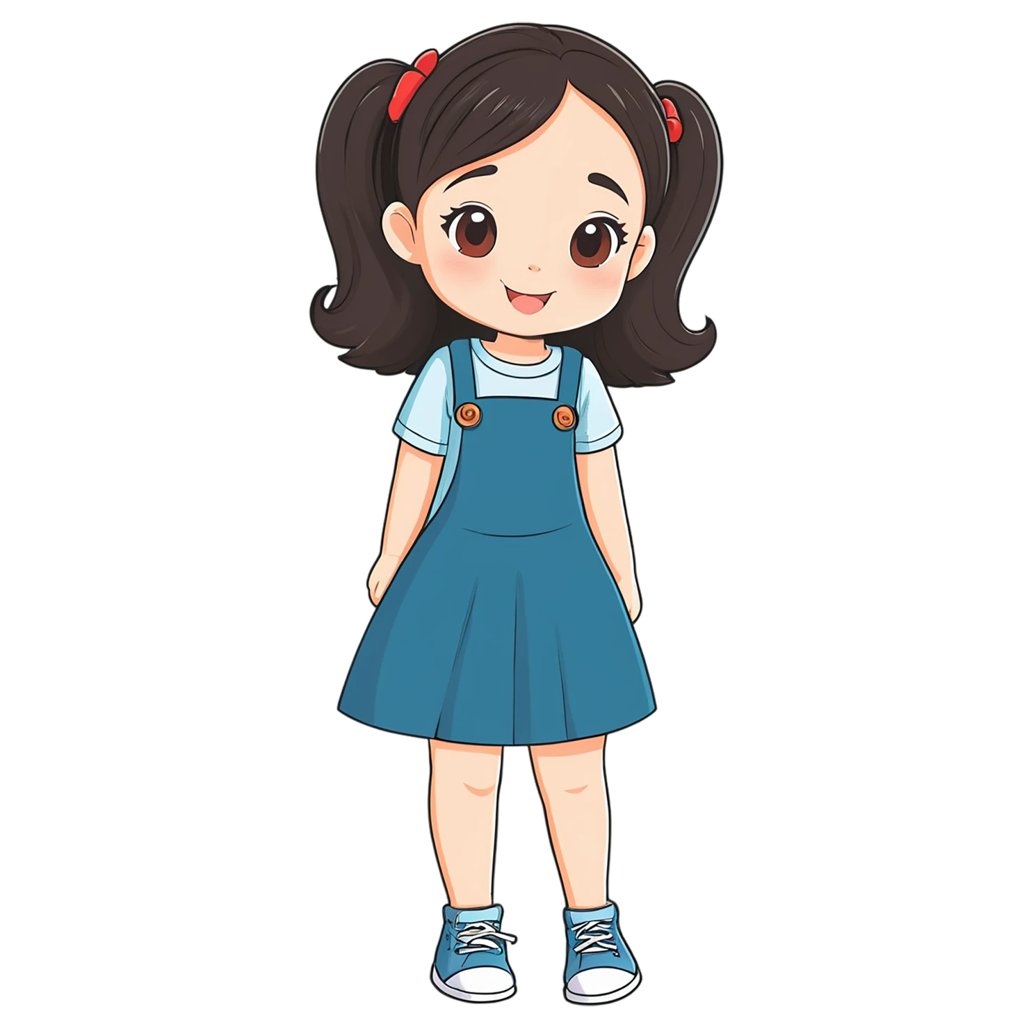 Girl cute sticker isolated on transparent background #17590