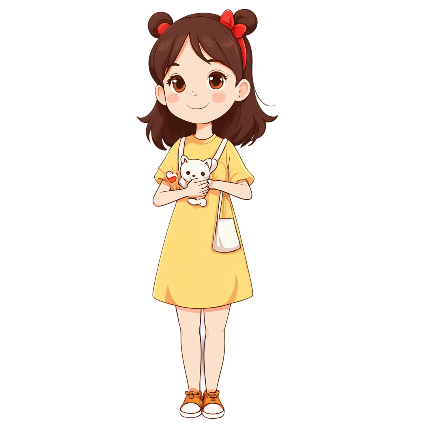 Girl cute sticker isolated on transparent background #17591