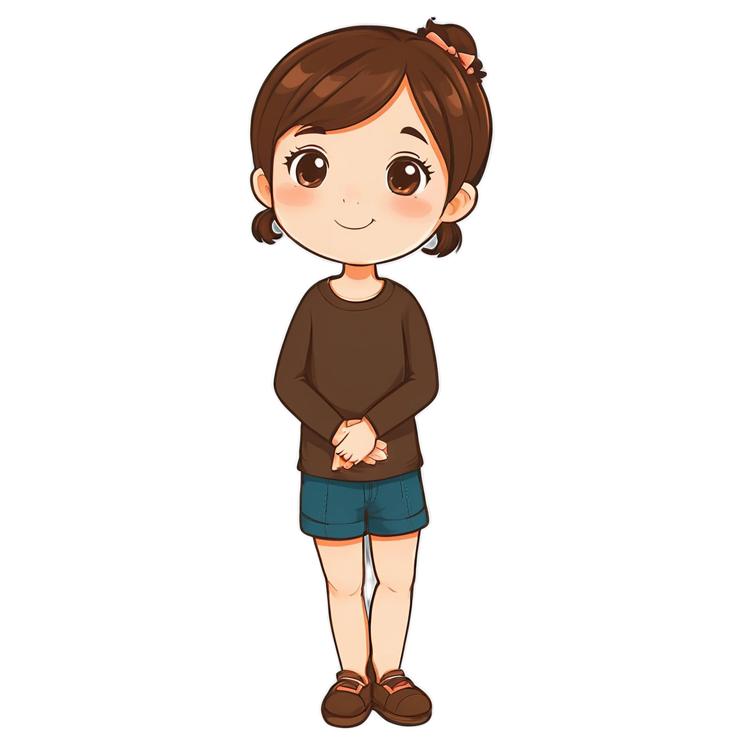 Girl cute sticker isolated on transparent background #17592