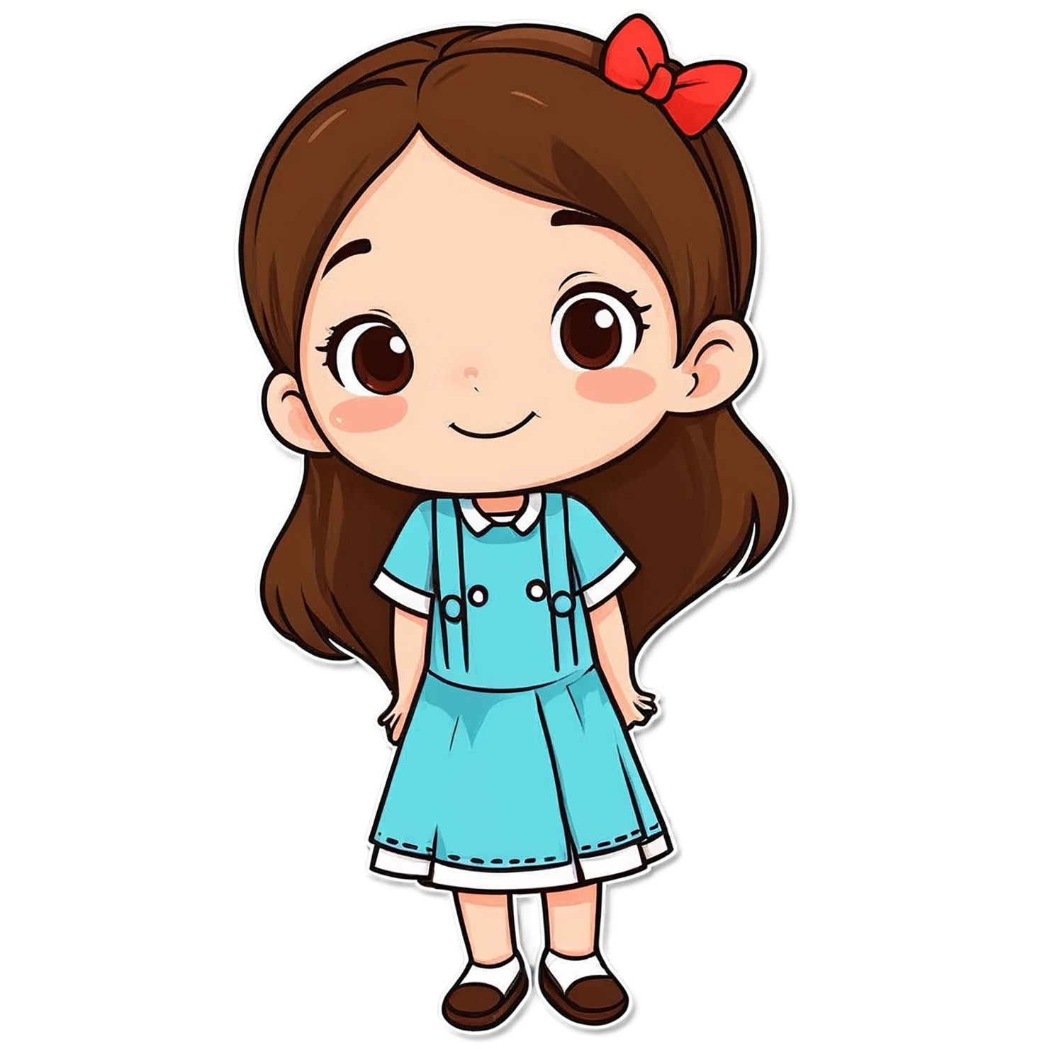 Girl cute sticker isolated on transparent background #17593