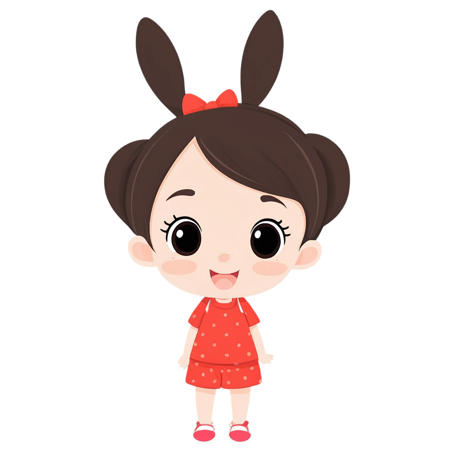 Girl cute sticker isolated on transparent background #17595