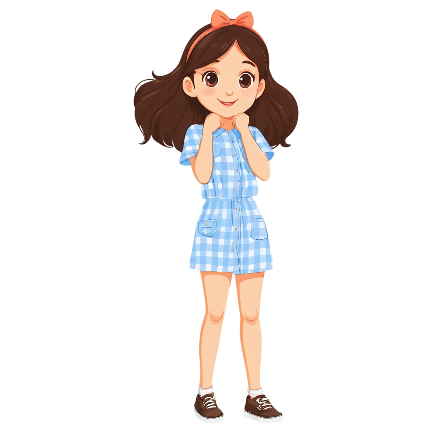 Girl cute sticker isolated on transparent background #17596