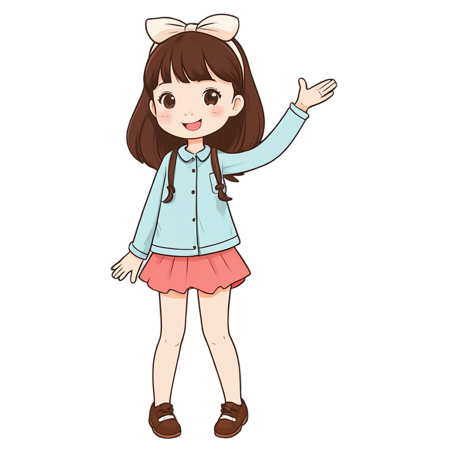 Girl cute sticker isolated on transparent background #17597