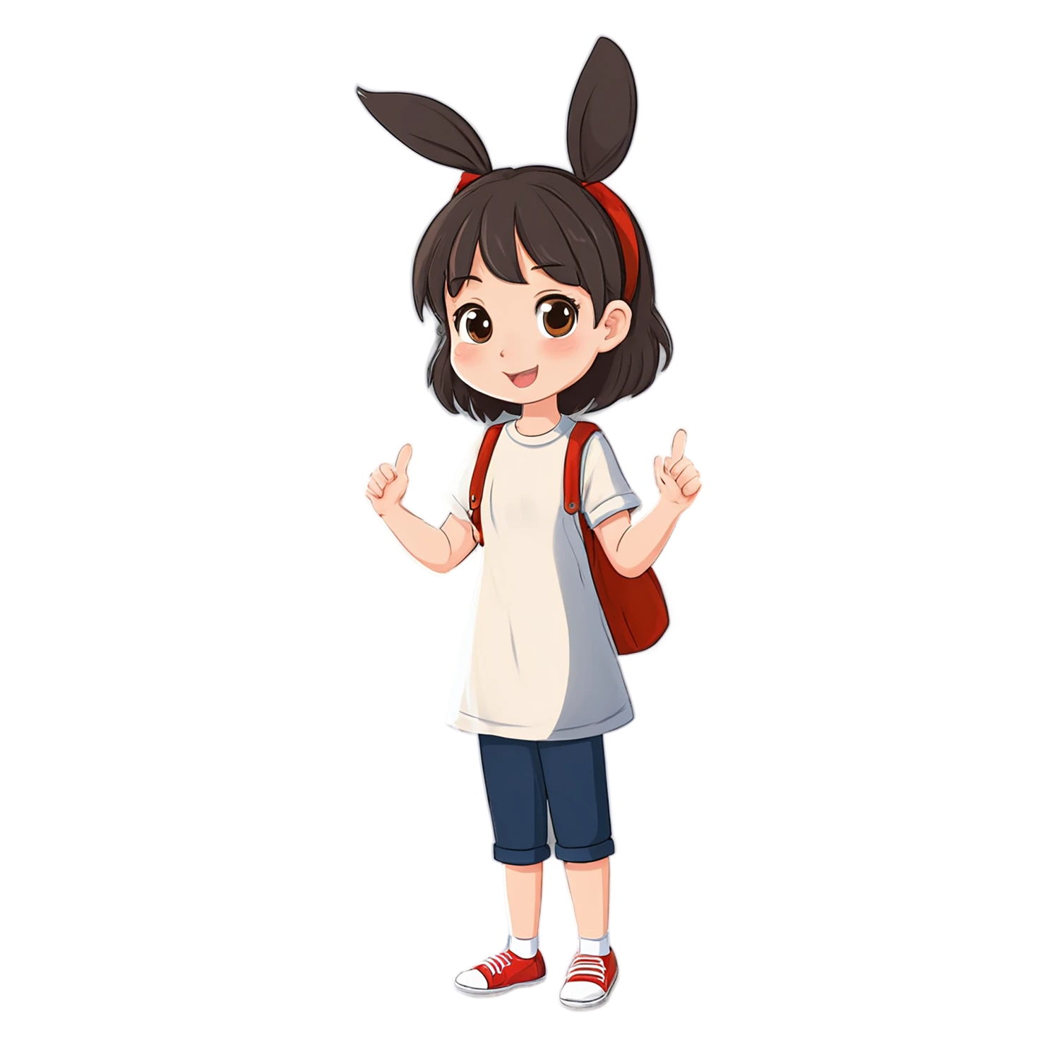 Girl cute sticker isolated on transparent background #17598