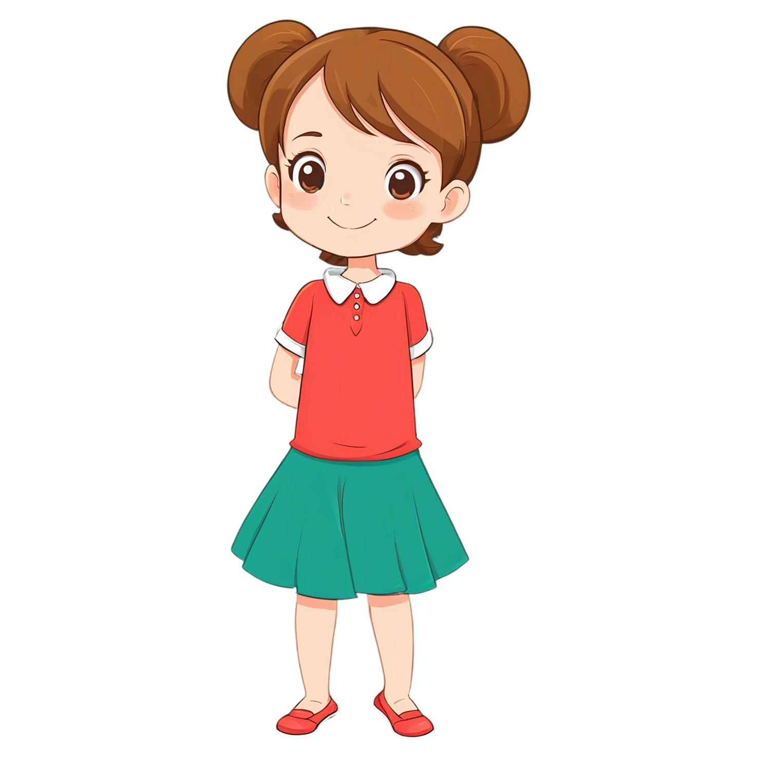Girl cute sticker isolated on transparent background #17599
