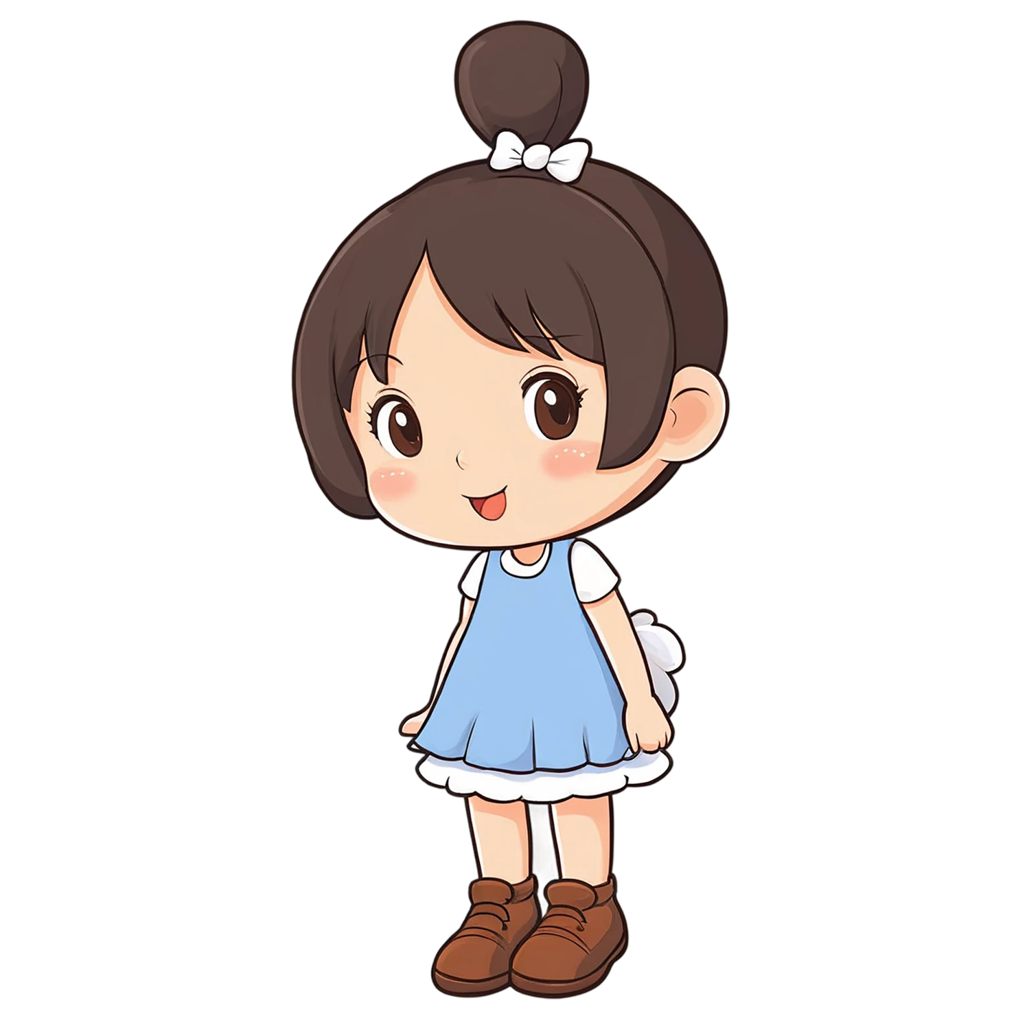 Girl cute sticker isolated on transparent background #17600