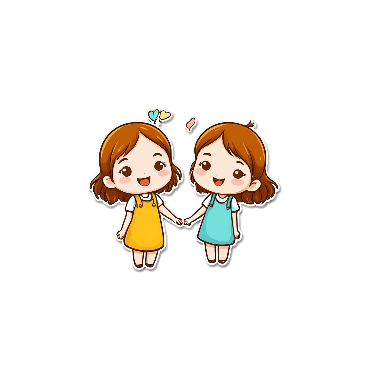 Girl cute sticker isolated on transparent background #17601