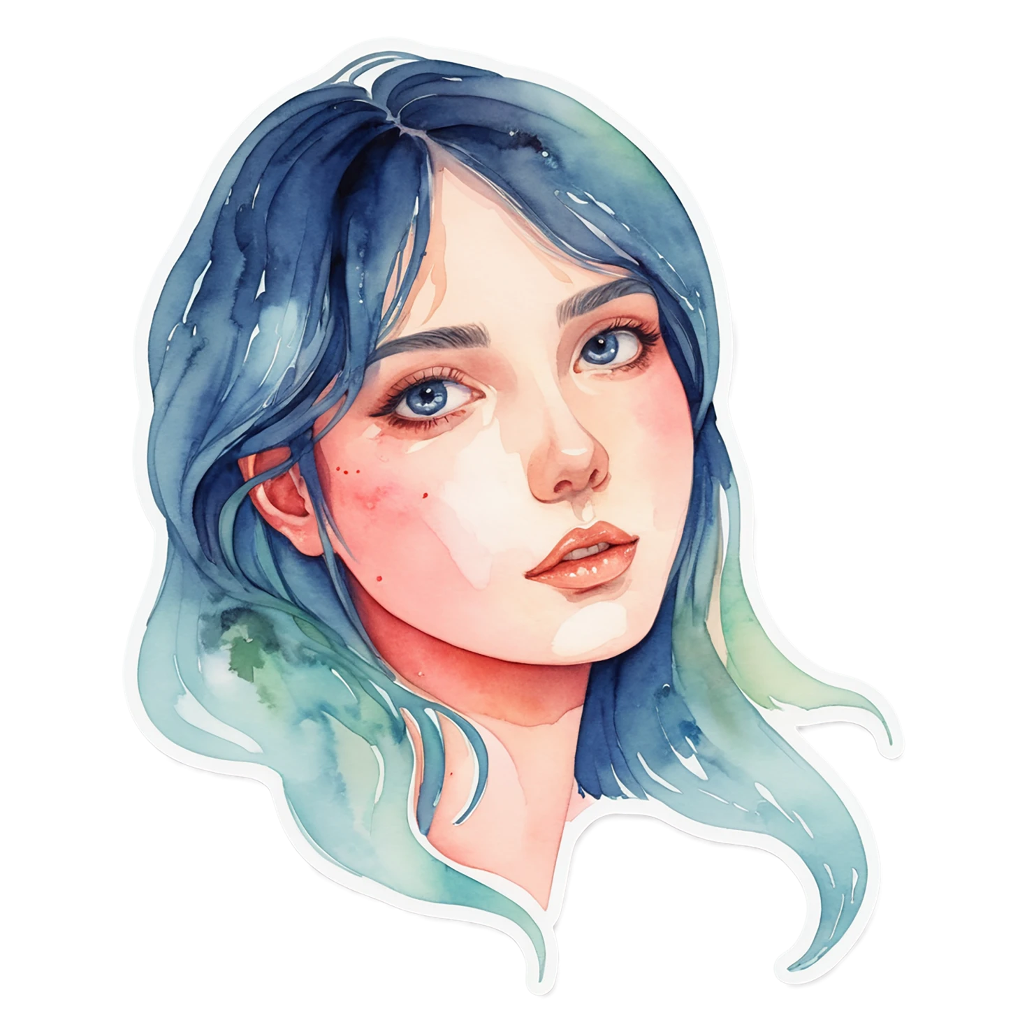 Girl watercolor sticker isolated on transparent background #17667