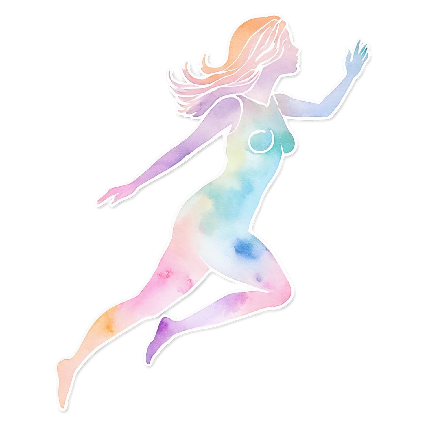Girl watercolor sticker isolated on transparent background #17721