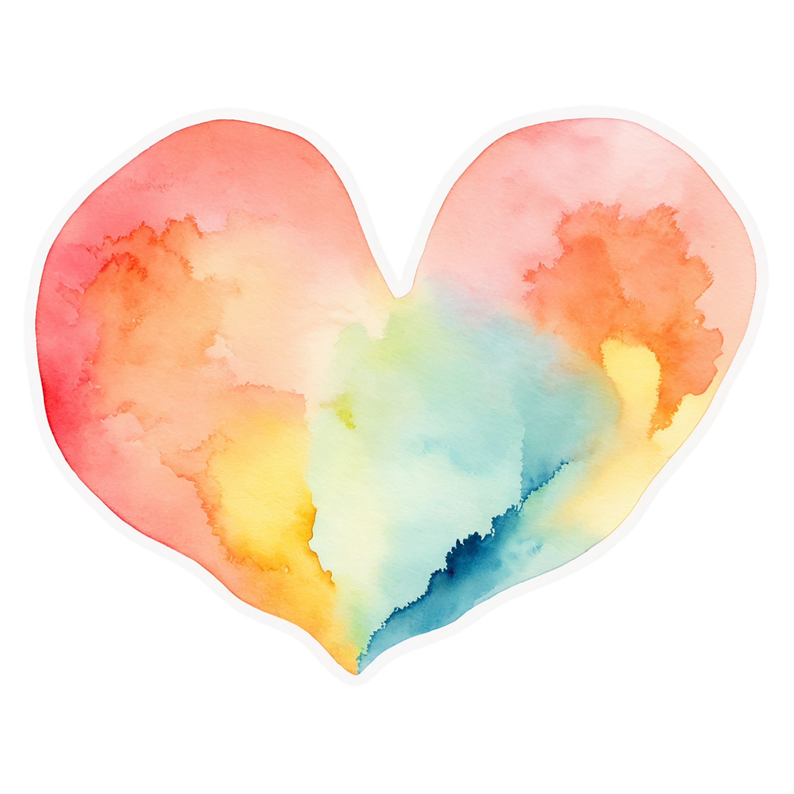 heart watercolor sticker isolated on transparent background #18401