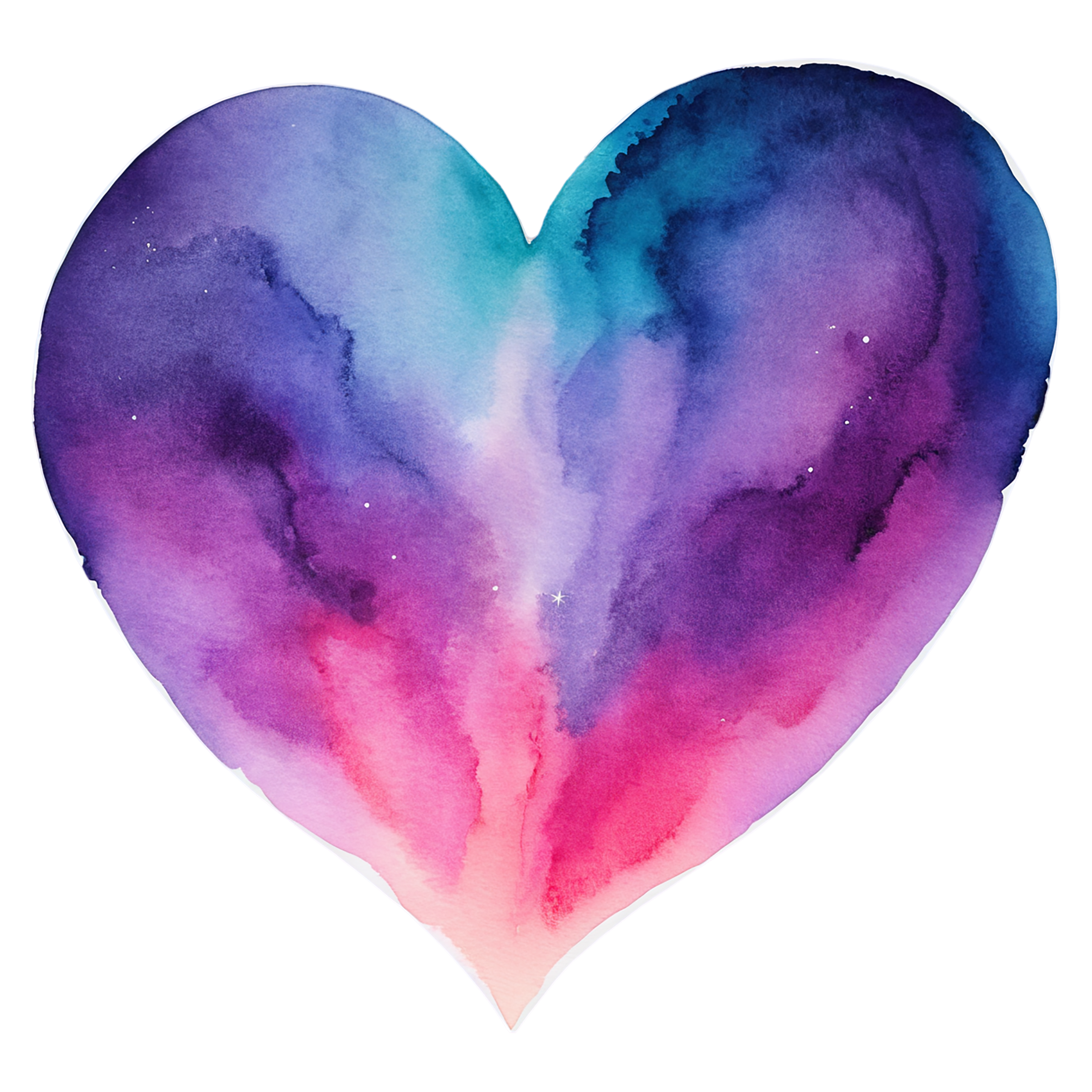 heart watercolor sticker isolated on transparent background #18406