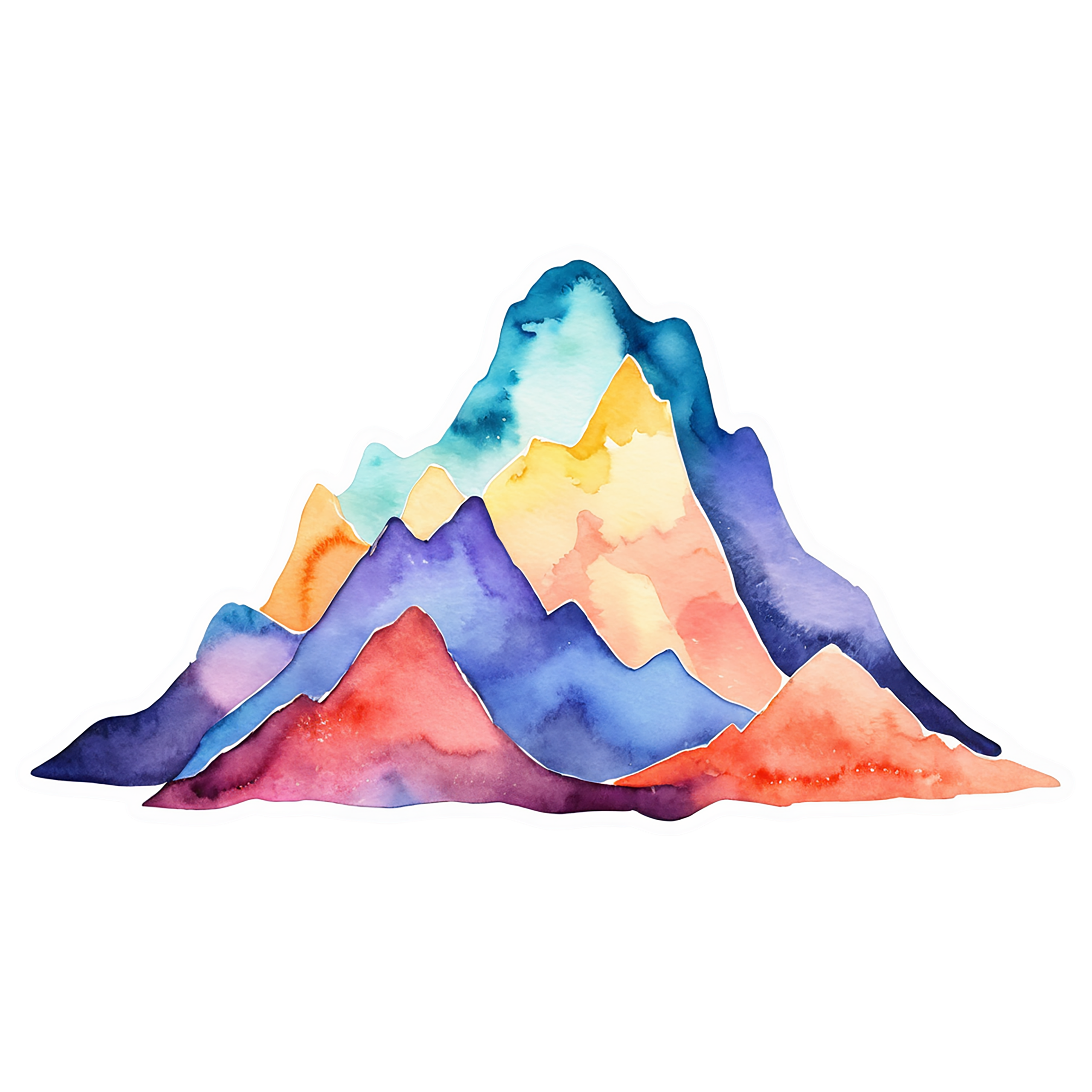 Mountain watercolor sticker isolated on transparent background #19712
