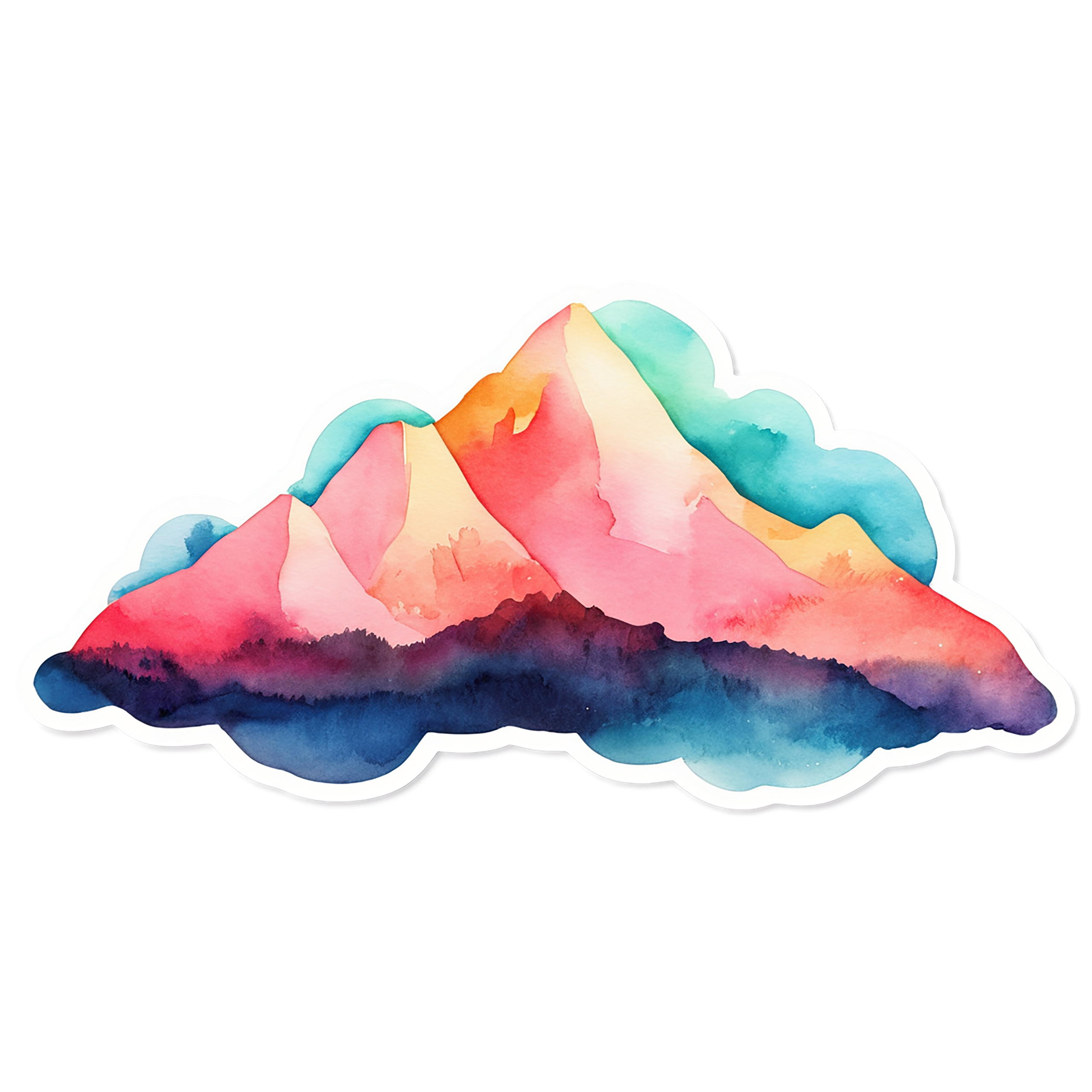 Mountain watercolor sticker isolated on transparent background #19715