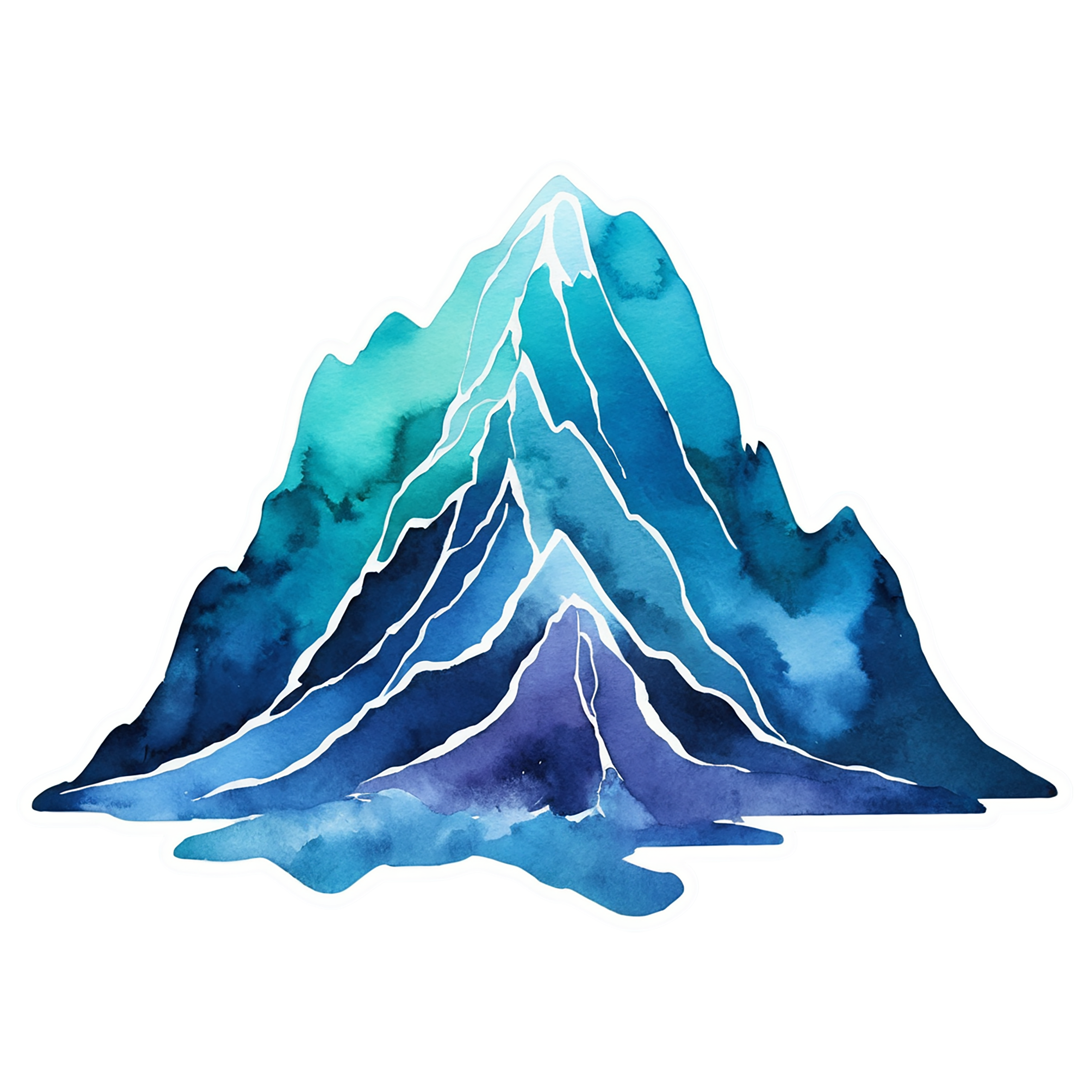 Mountain watercolor sticker isolated on transparent background #19722