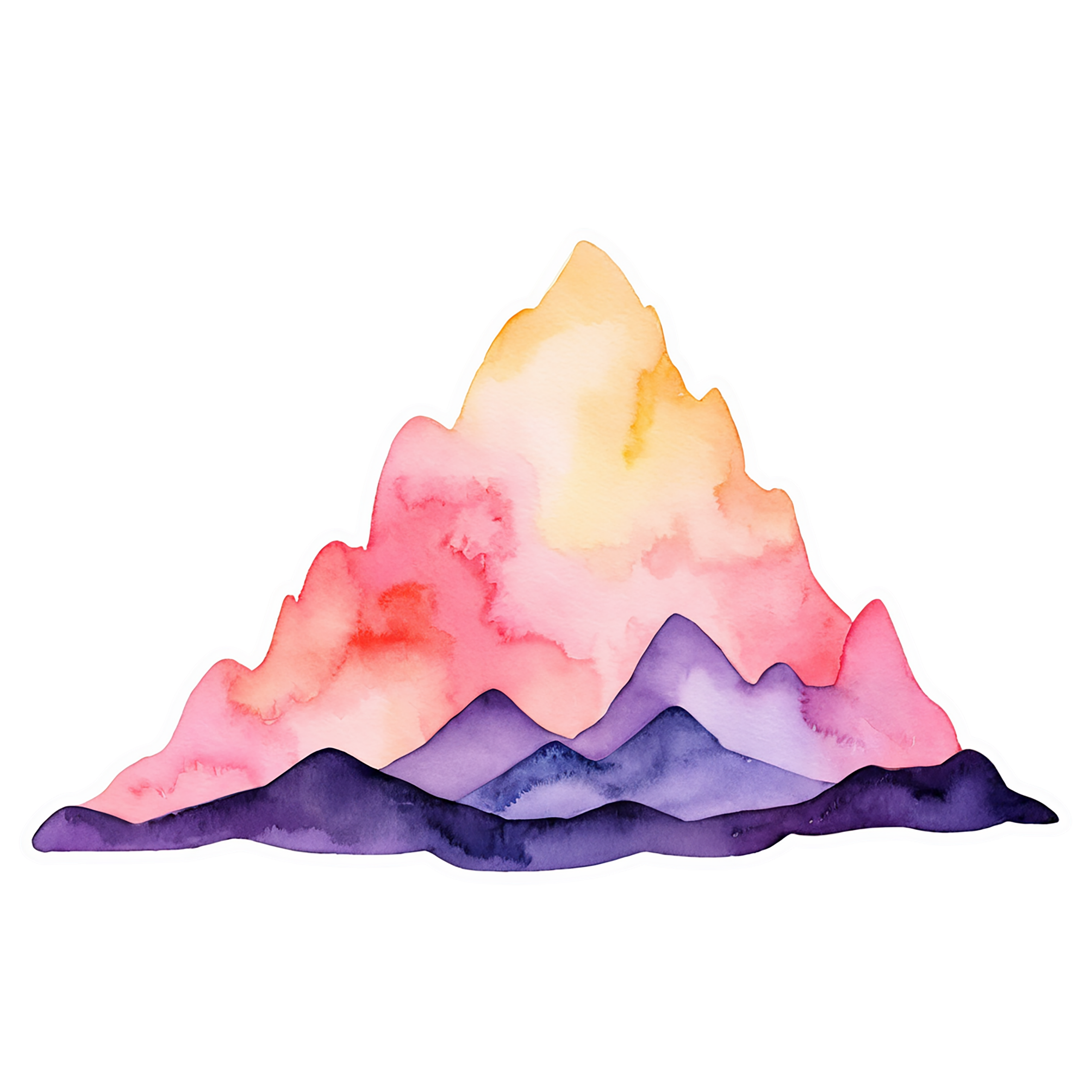 Mountain watercolor sticker isolated on transparent background #19739