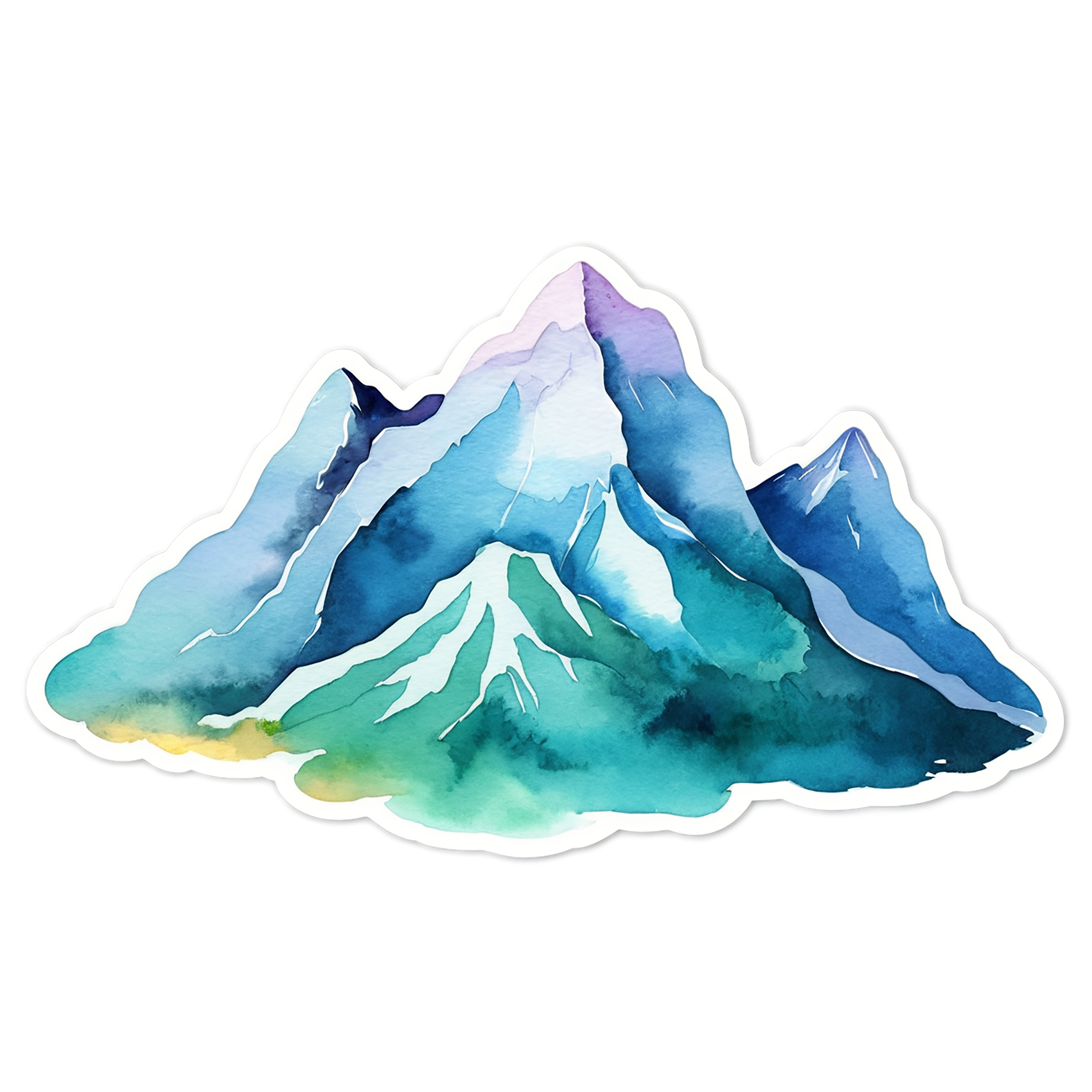 Mountain watercolor sticker isolated on transparent background #19912