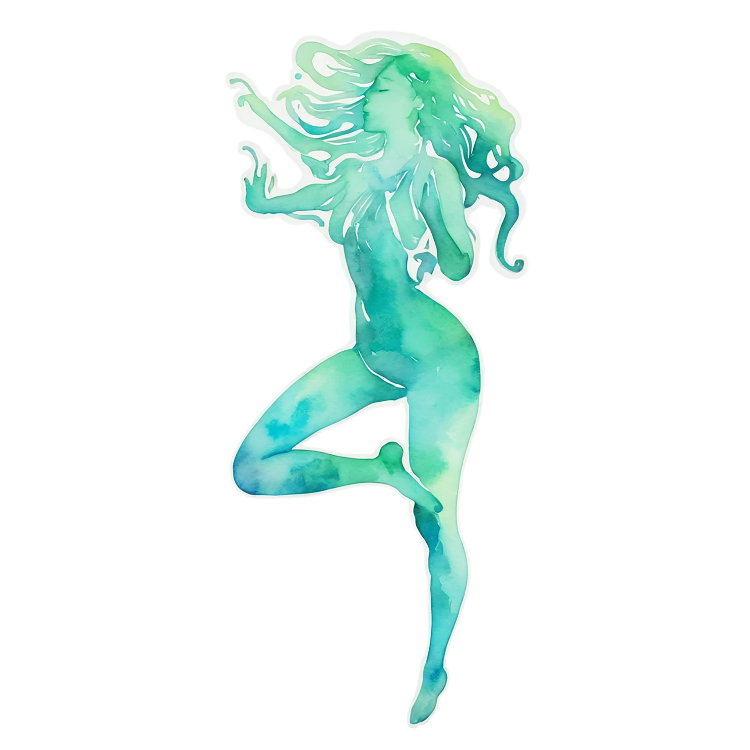Girl watercolor sticker isolated on transparent background #17749